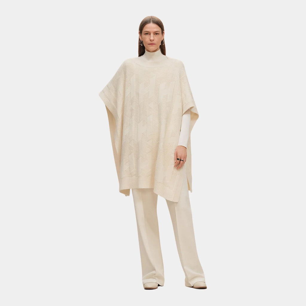 Оригінальна H Rectangular Cape Poncho In Plain Wool Knit Hermes – боковий вид