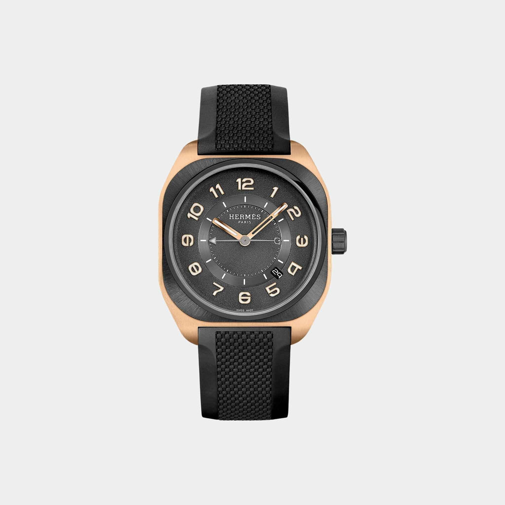 H08 42 MM Rose Gold And Titanium Watch Hermes – Гарантія оригінальності – боковий вид