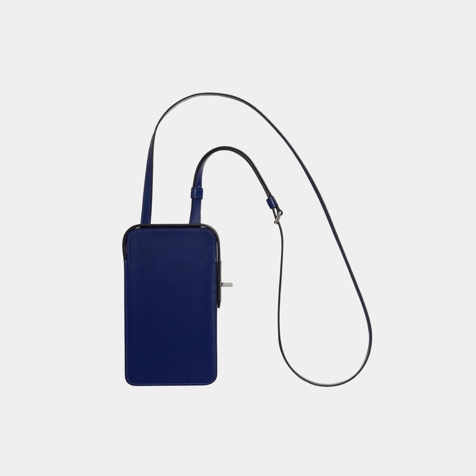 Hac A Box Phone Case Tadelakt Calfskin Bleu Saphir Hermes оригінал – Купити в Україні – боковий вид