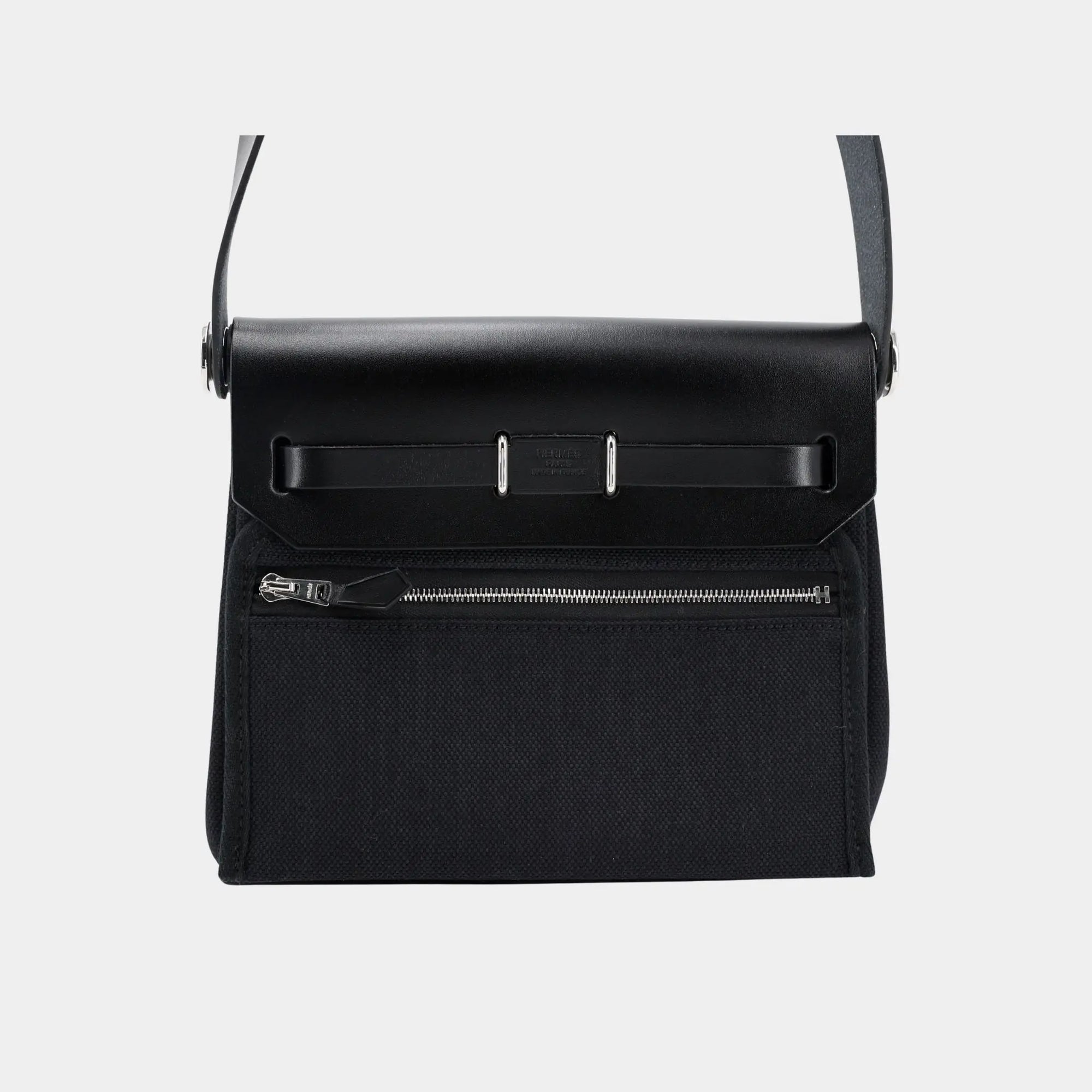 Оригінальна Herbag Zip Mini Vache Hunter-Canvas Black Phw Hermes – вид ззаду