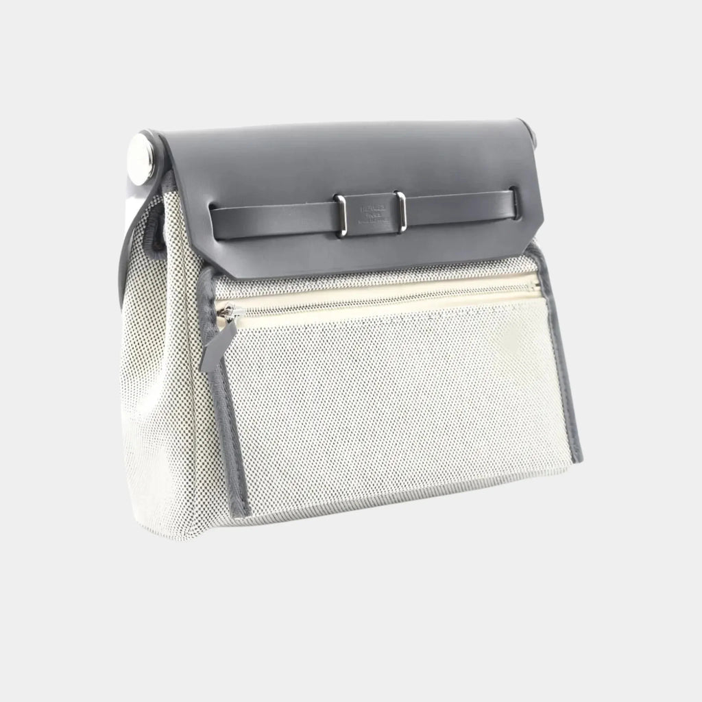 Herbag Zip Mini Vache Hunter-Canvas Ecru Hermes – Гарантія оригінальності – вид ззаду