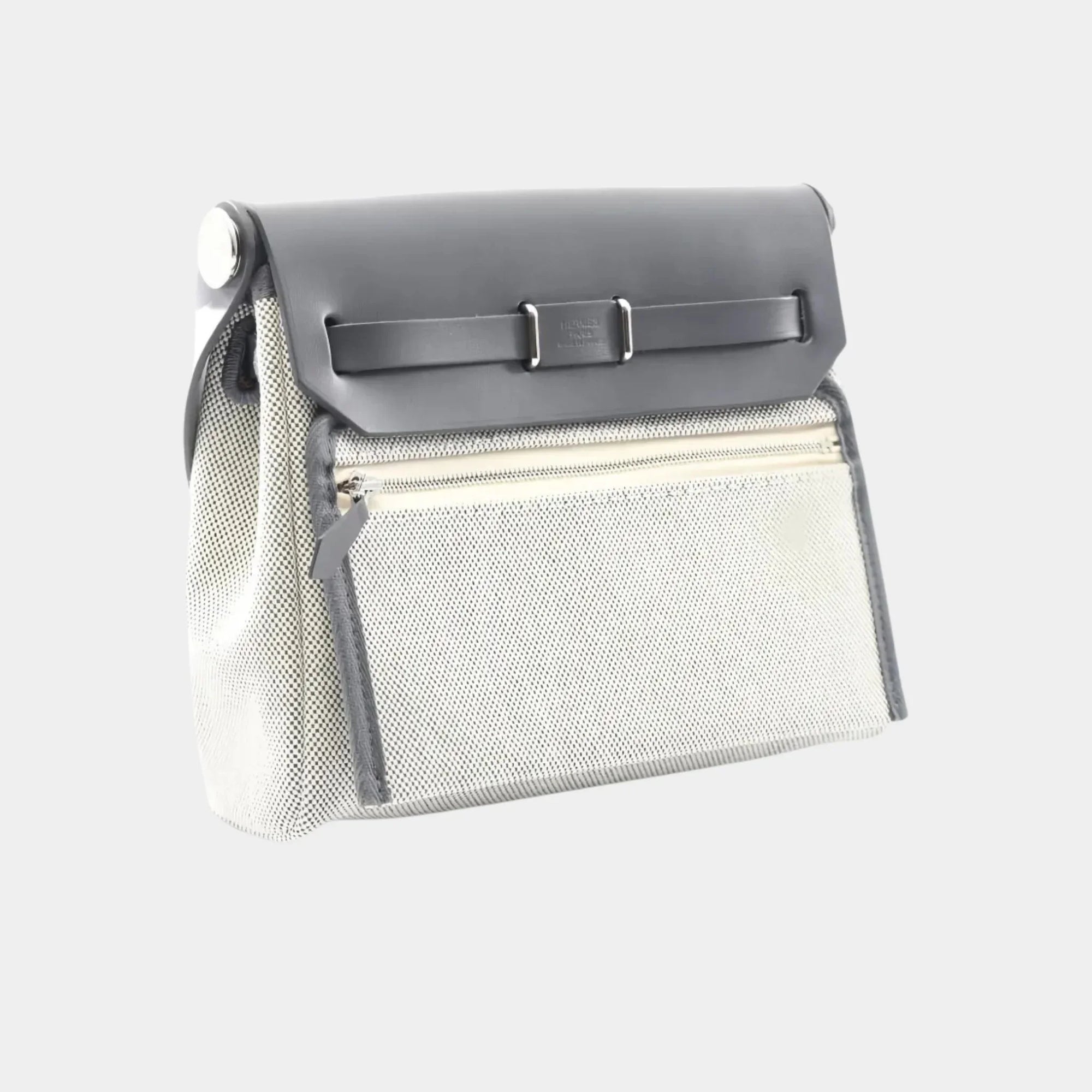 Herbag Zip Mini Vache Hunter-Canvas Ecru Hermes – Гарантія оригінальності – вид ззаду
