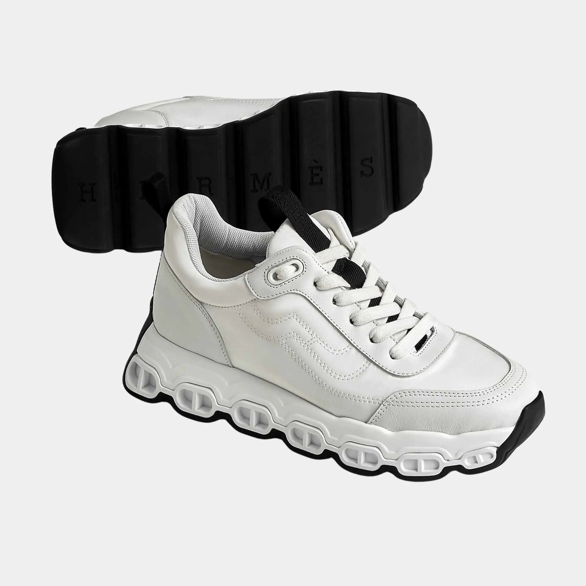 Impulse Sneakers In Parachute Fabric And Calfskin Hermes – Гарантія оригінальності – боковий вид