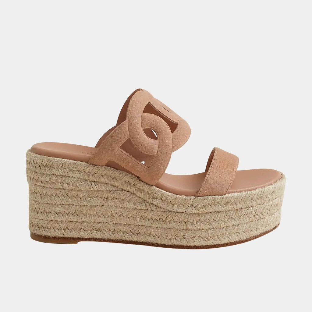 Ithea 30 Espadrille In Suede Goatskin Hermes – Гарантія оригінальності – вид ззаду