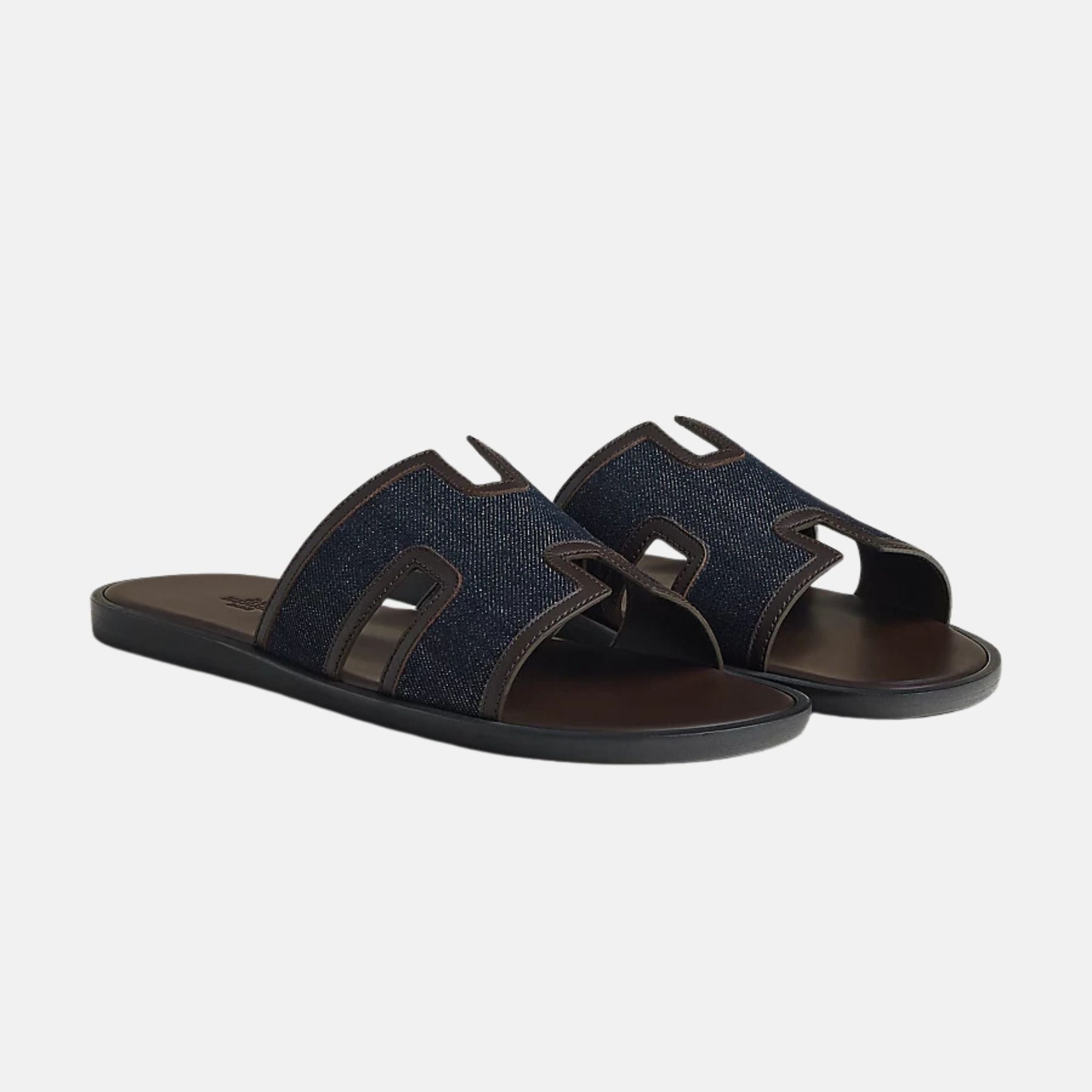 Оригінальна Izmir Sandal In Denim And Calfskin Hermes – боковий вид