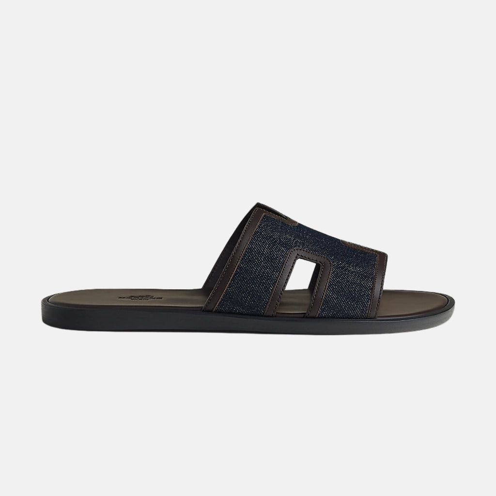 Оригінальна Izmir Sandal In Denim And Calfskin Hermes – вид ззаду