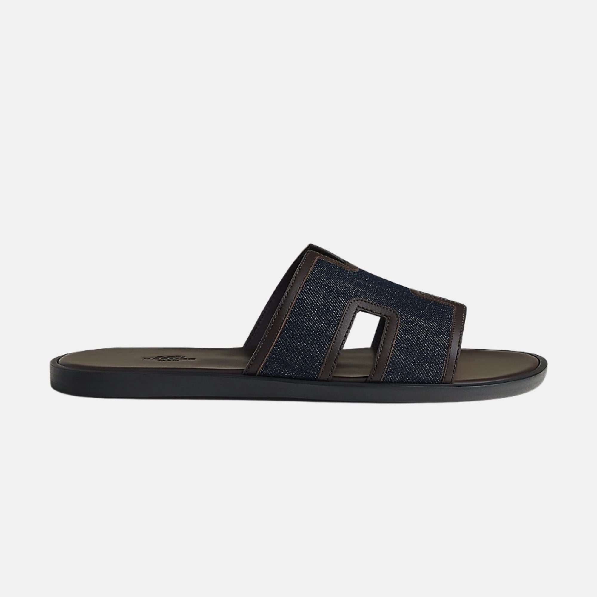 Оригінальна Izmir Sandal In Denim And Calfskin Hermes – вид ззаду