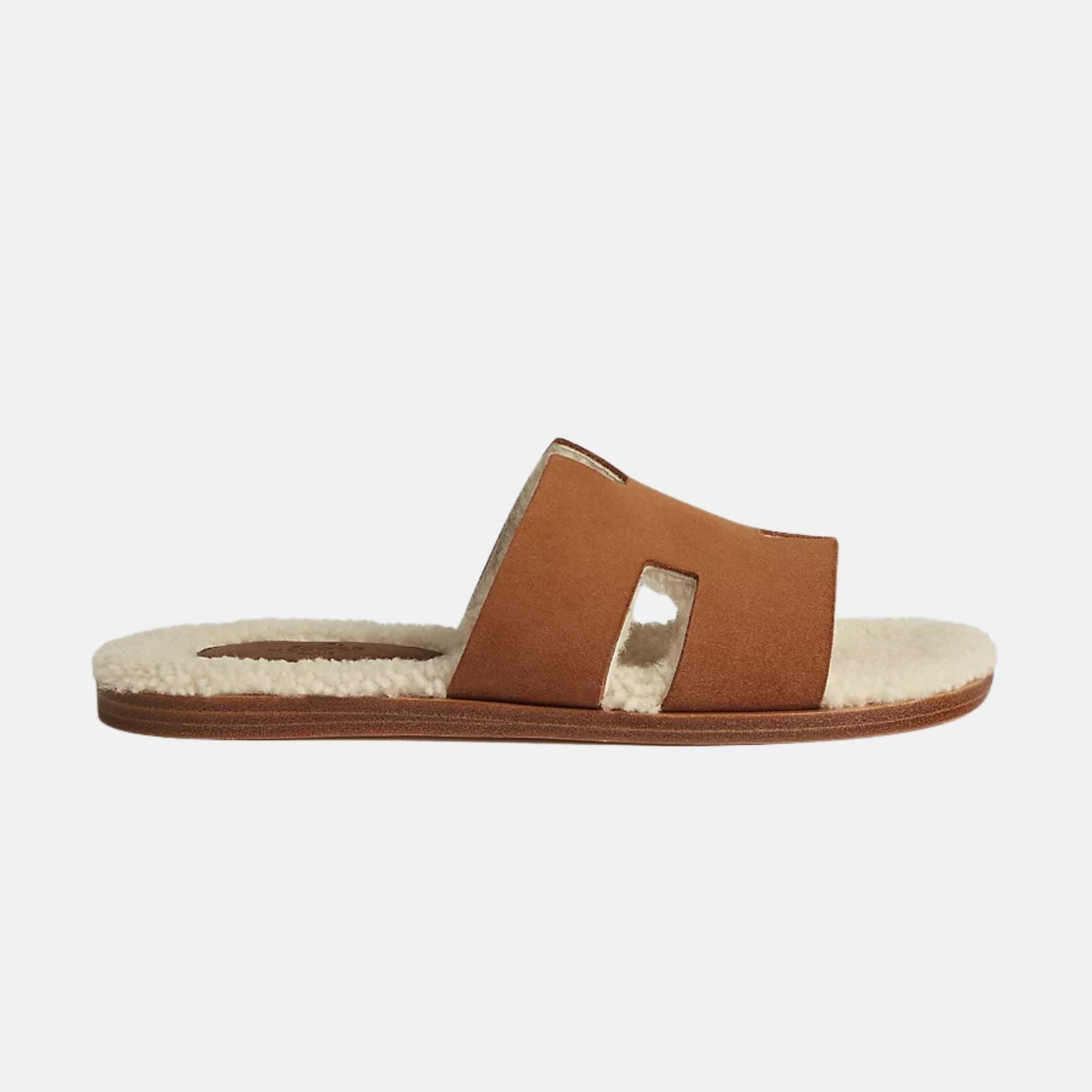 Оригінальна Izmir Sandal In Suede Goatskin And Woolskin Hermes – вид ззаду