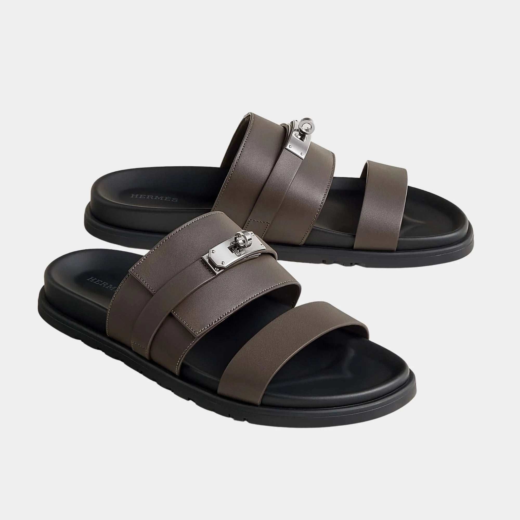 Jackson Sandal In Calfskin With Palladium Plated Buckle Hermes оригінал – Купити в Україні – боковий вид
