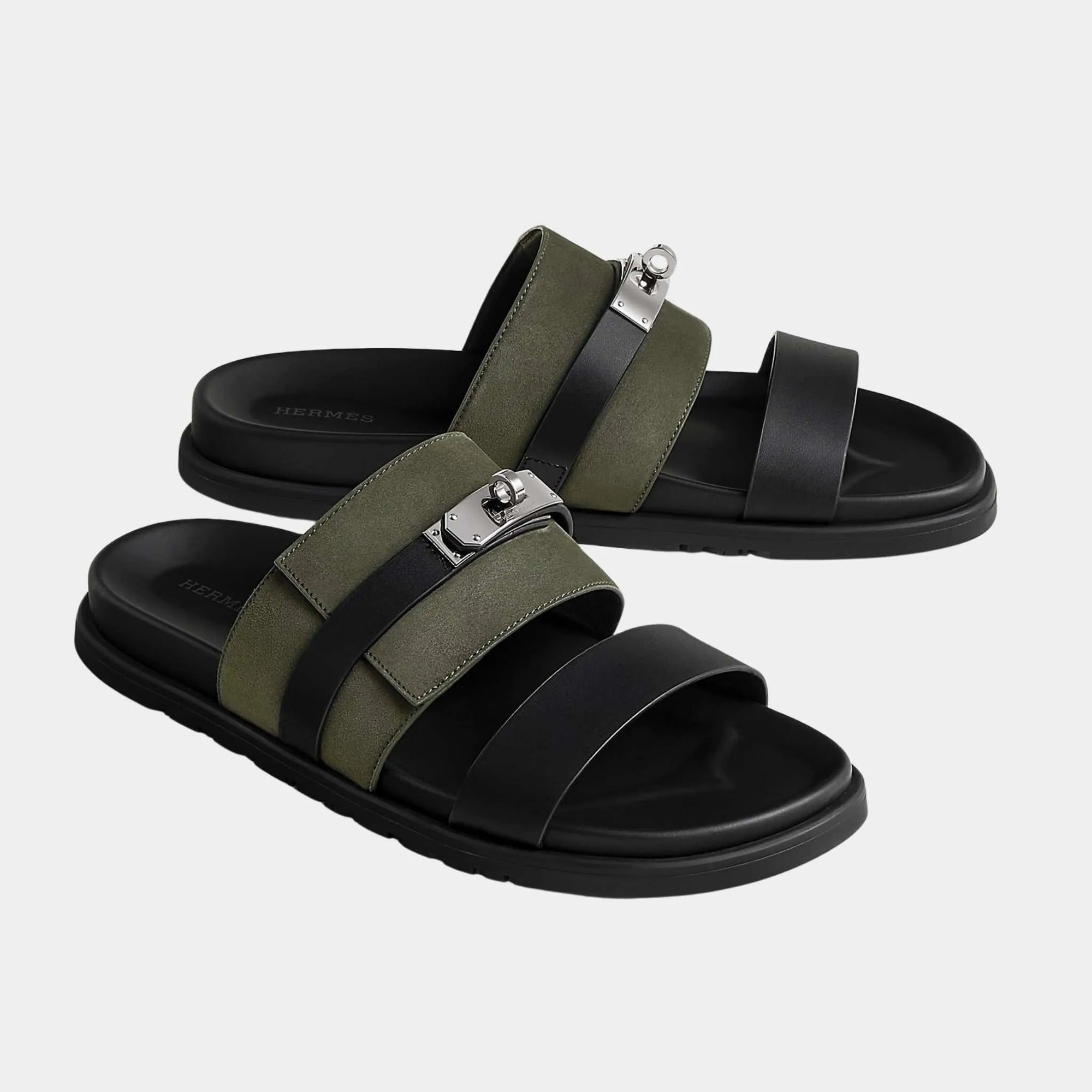 Оригінальна Jackson Sandal In Calfskin And Suede Hermes – боковий вид