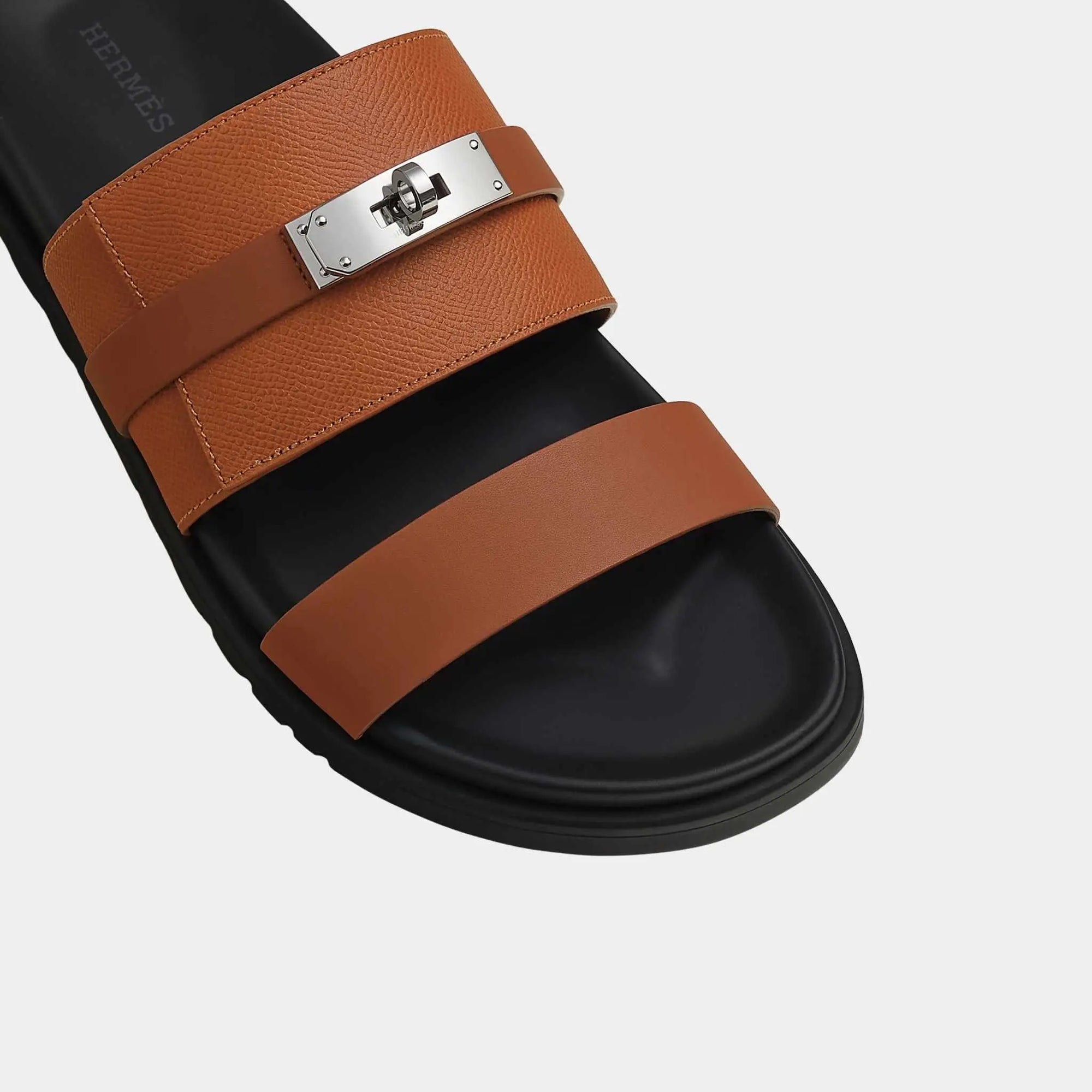 Jackson Sandal In Epsom Heritage Calfskin And Calfskin Hermes – Гарантія оригінальності – детальний вид