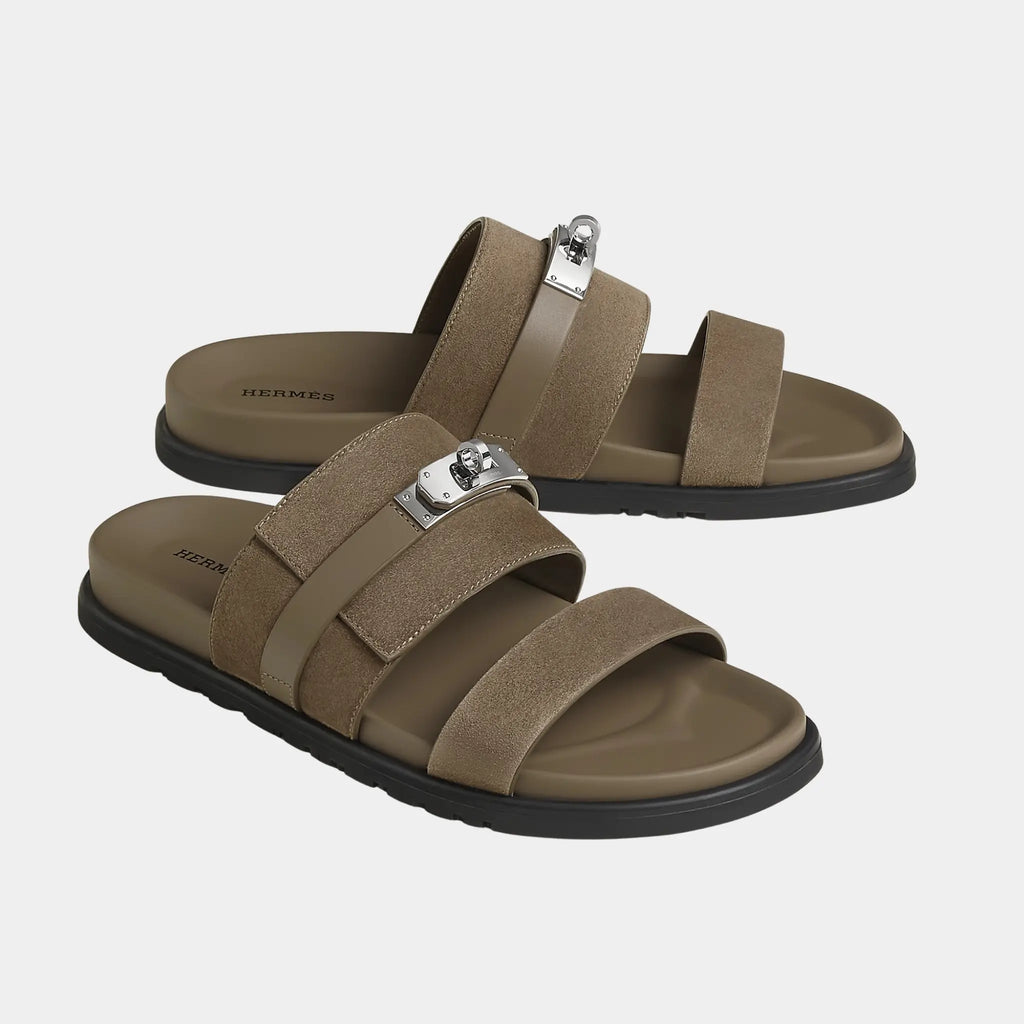 Jackson Sandals Suede Goatskin And Calfskin Hermes – Гарантія оригінальності – боковий вид