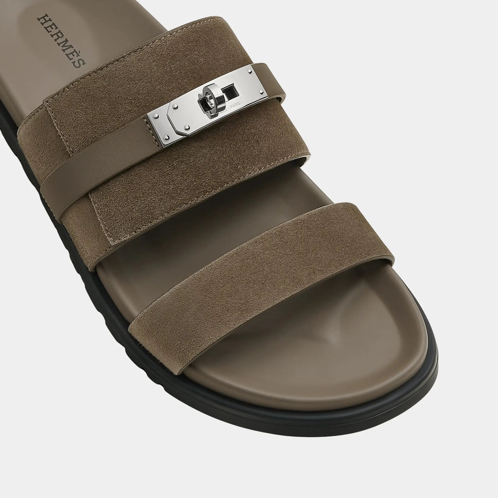 Jackson Sandals Suede Goatskin And Calfskin Hermes – Гарантія оригінальності – детальний вид