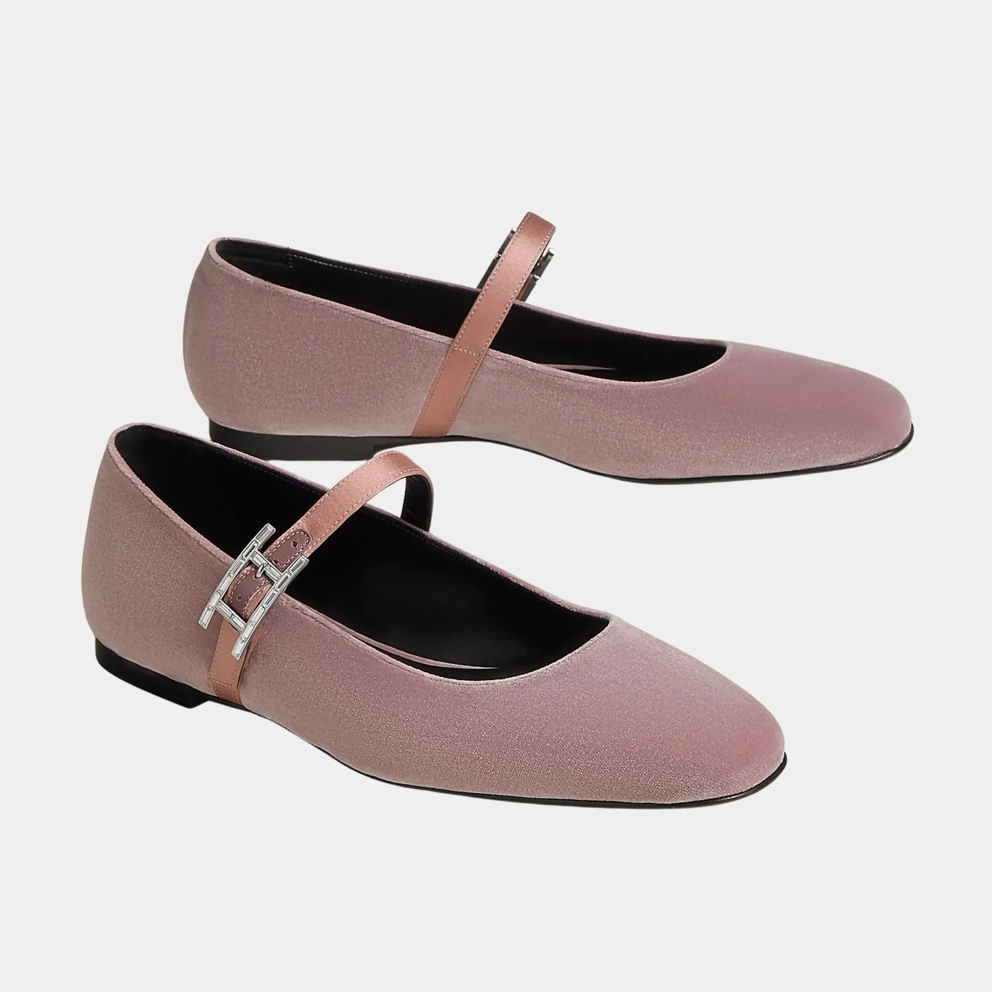 Jane Ballerinas In Velvet And Satin Fabric Hermes оригінал – Купити в Україні – збільшений вид