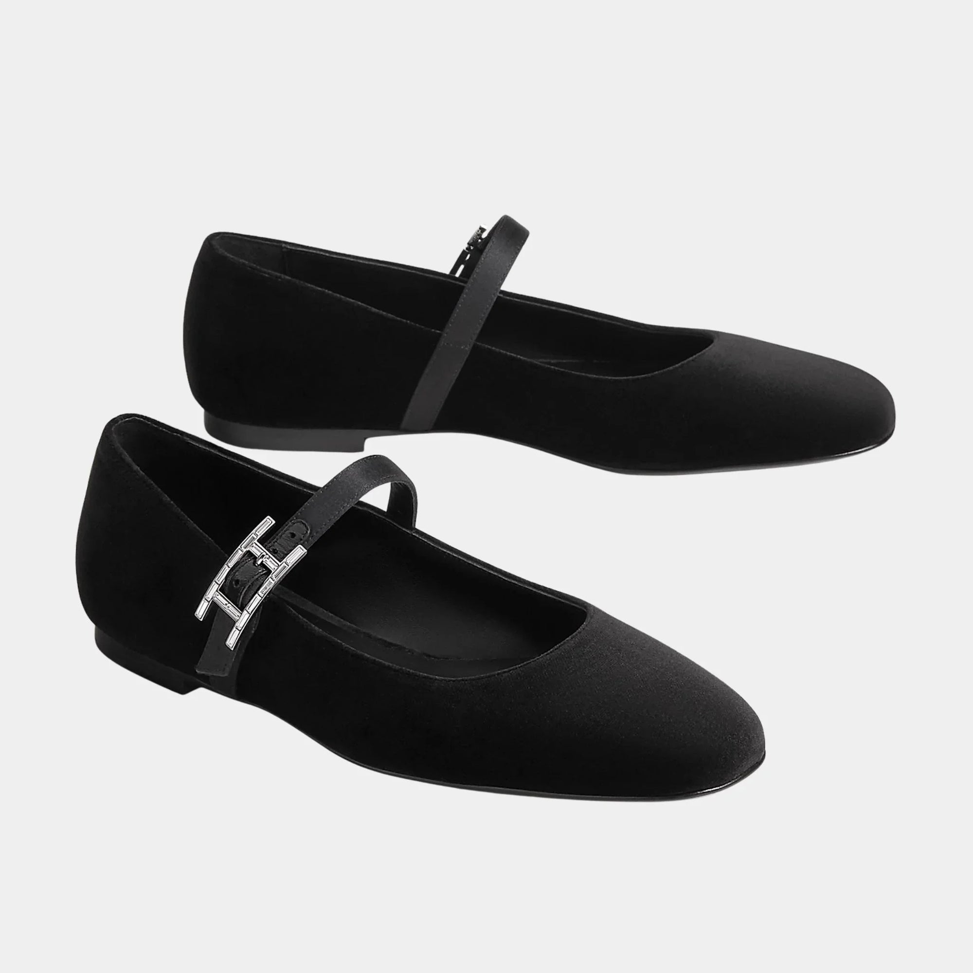 Jane Ballerinas In Velvet And Satin Fabric Hermes оригінал – Купити в Україні – боковий вид