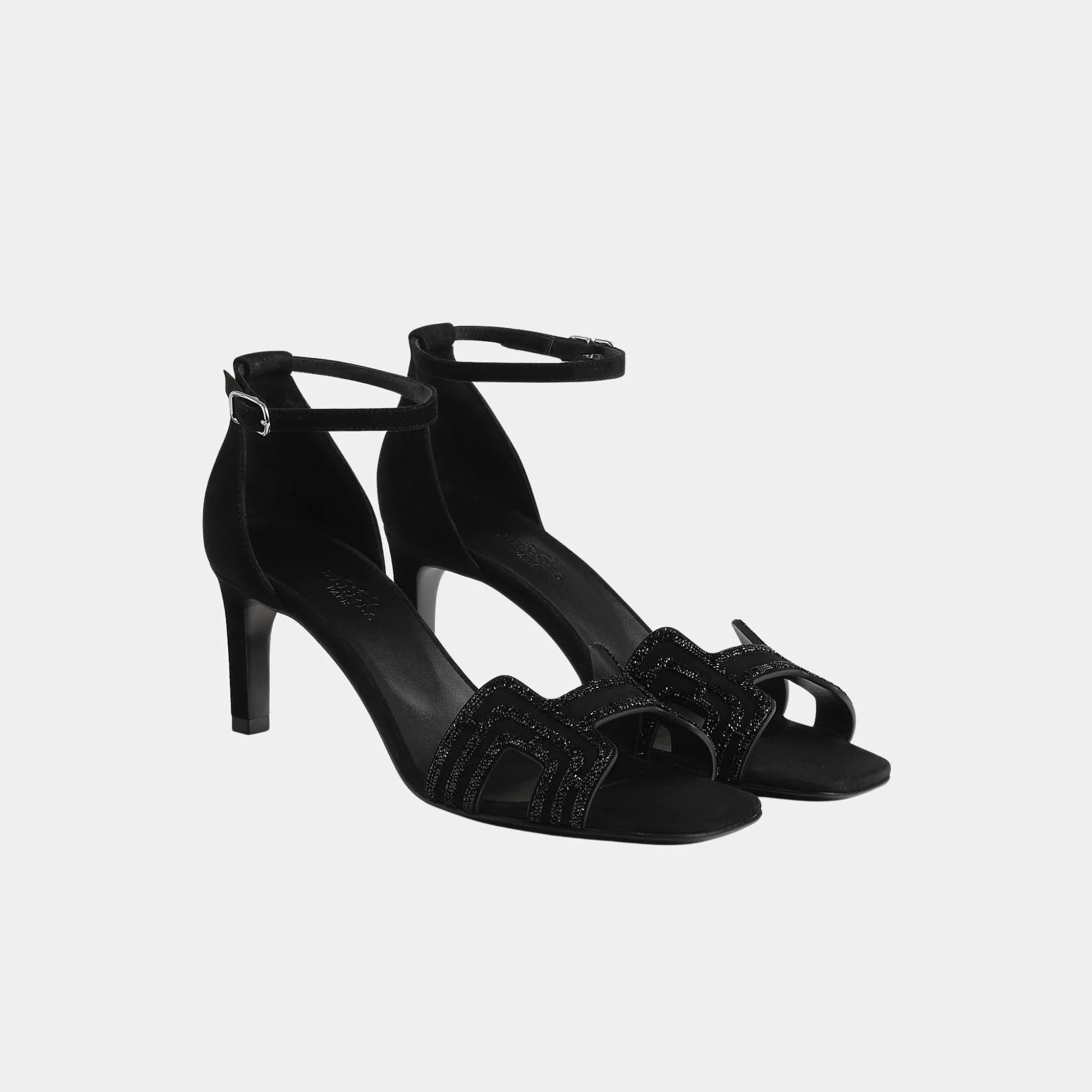 Joy 70 Heelede Sandal In Suede With Arcane Motif Hermes оригінал – Купити в Україні – боковий вид