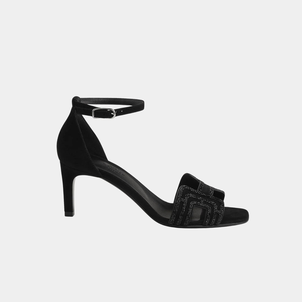 Joy 70 Heelede Sandal In Suede With Arcane Motif Hermes оригінал – Купити в Україні – вид ззаду