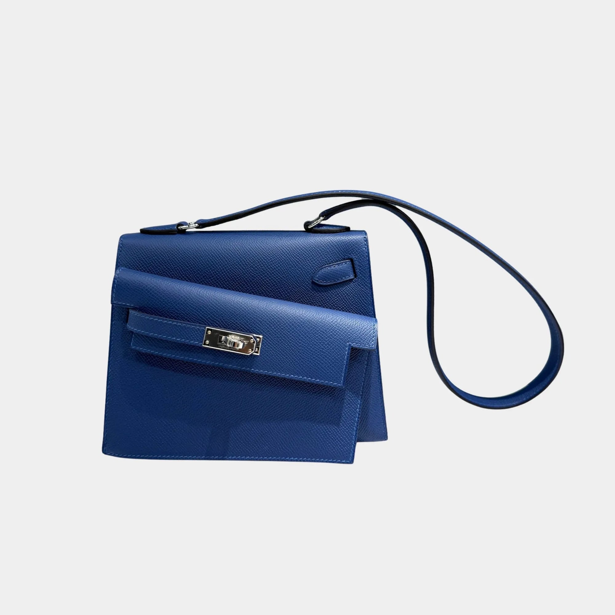 Kelly 20 Epsom Limited Edition En Desordre Bleu Tie Phw Hermes оригінал – Купити в Україні – боковий вид