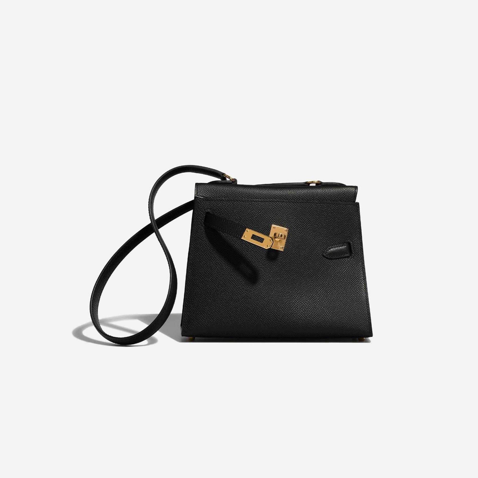 Kelly 20 Mini En Desordre Epsom Black Hermes – Гарантія оригінальності – вид ззаду