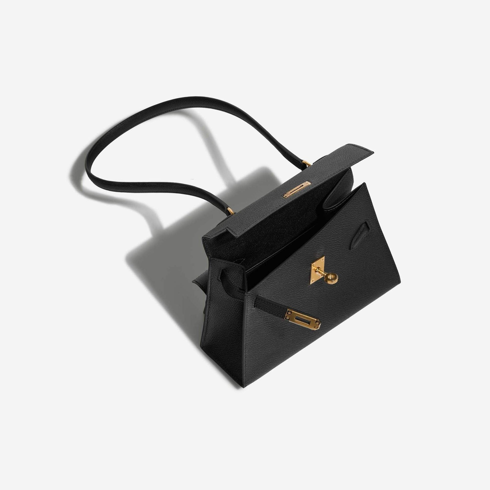 Kelly 20 Mini En Desordre Epsom Black Hermes – Гарантія оригінальності – детальний вид