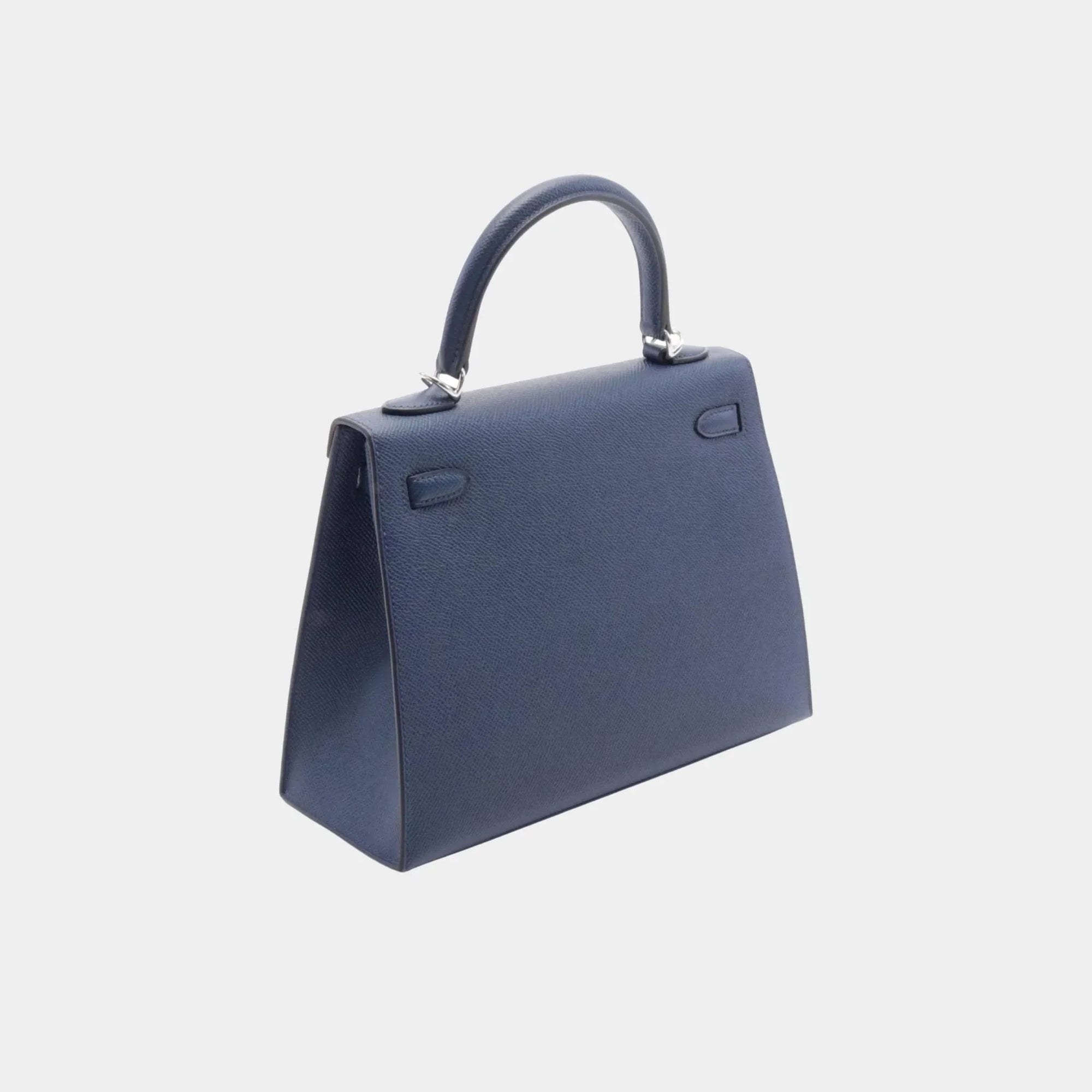 Оригінальна Kelly 25 Epsom Bleu Nuit Phw Hermes – вид ззаду