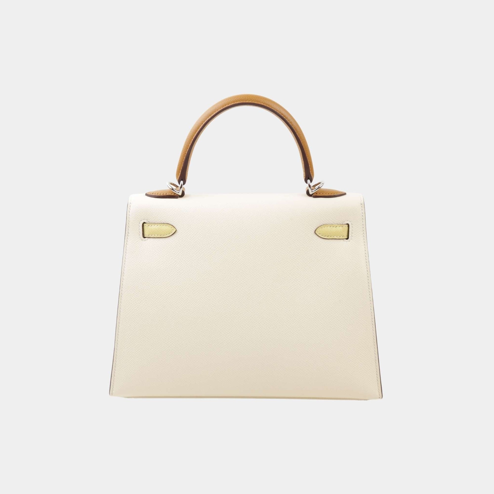 Kelly 25 Epsom Sellier Jaune Poussin Hermes оригінал – Купити в Україні – вид ззаду