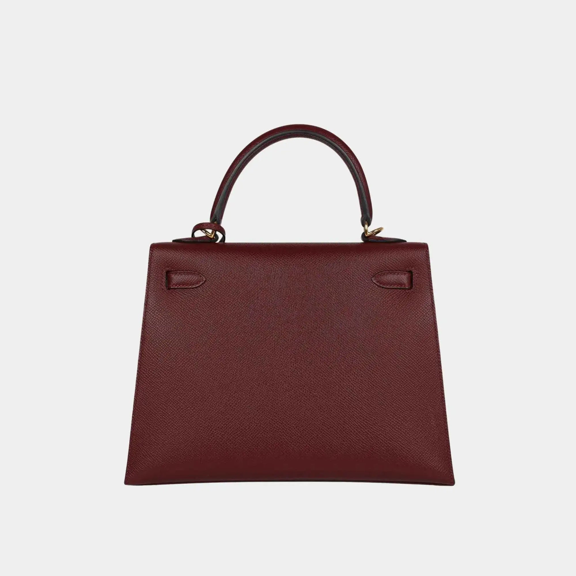 Оригінальна Kelly 25 Espom Rouge H Ghw Hermes – вид ззаду