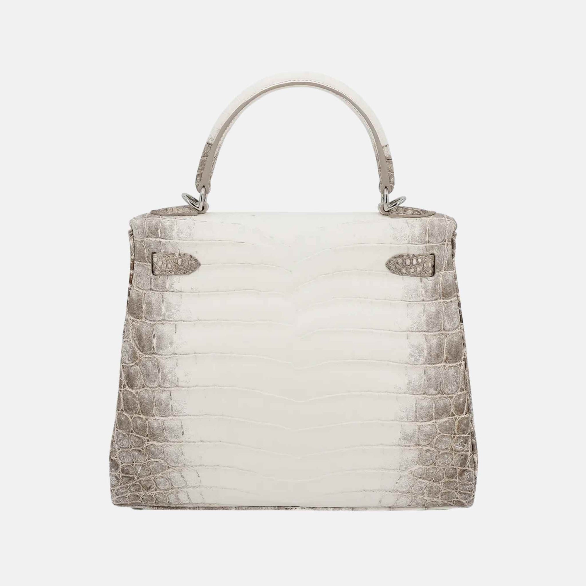 Kelly 25 Matte Niloticus Crocodile Himalaya Phw Hermes оригінал – Купити в Україні – вид ззаду