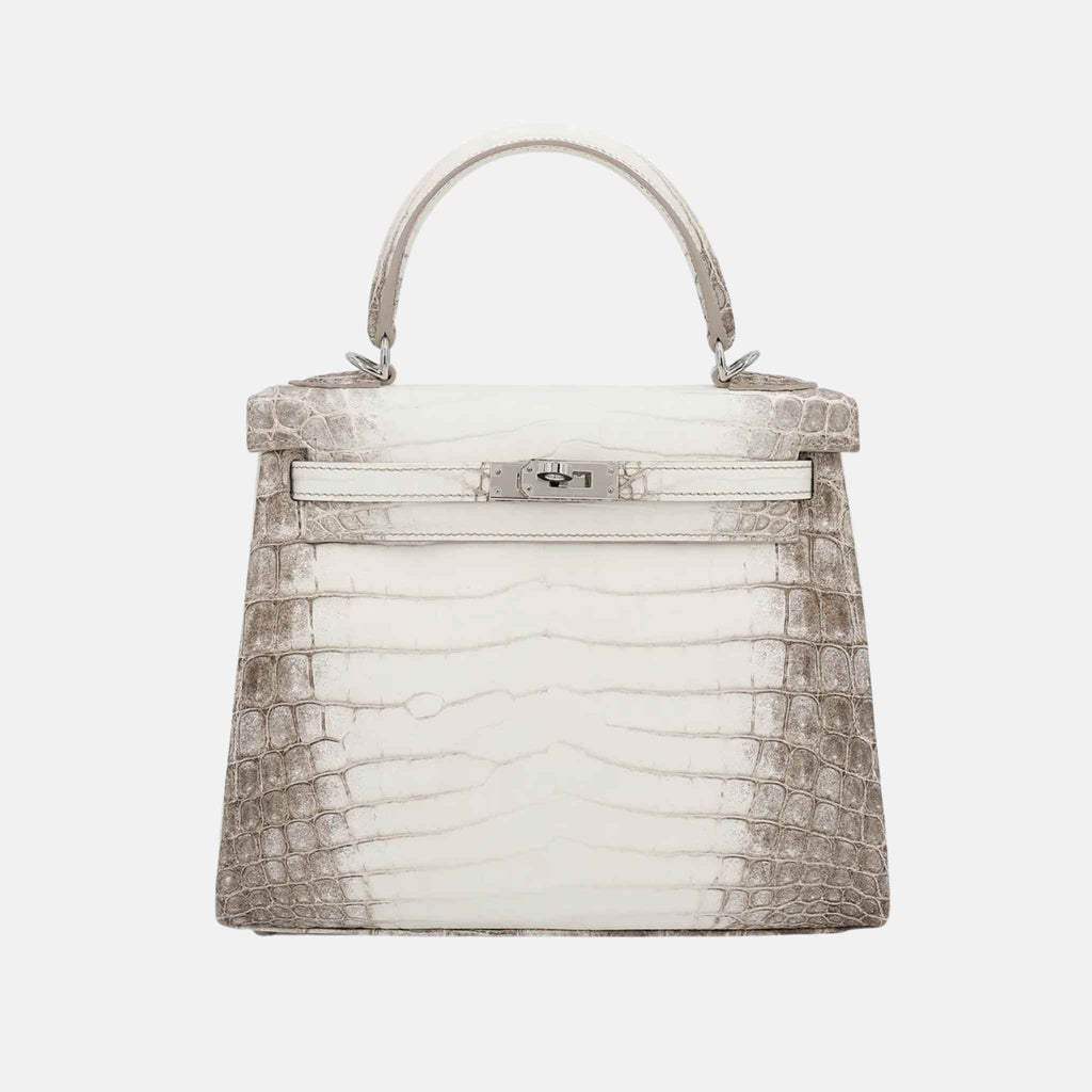 Kelly 25 Matte Niloticus Crocodile Himalaya Phw Hermes оригінал – Купити в Україні – боковий вид