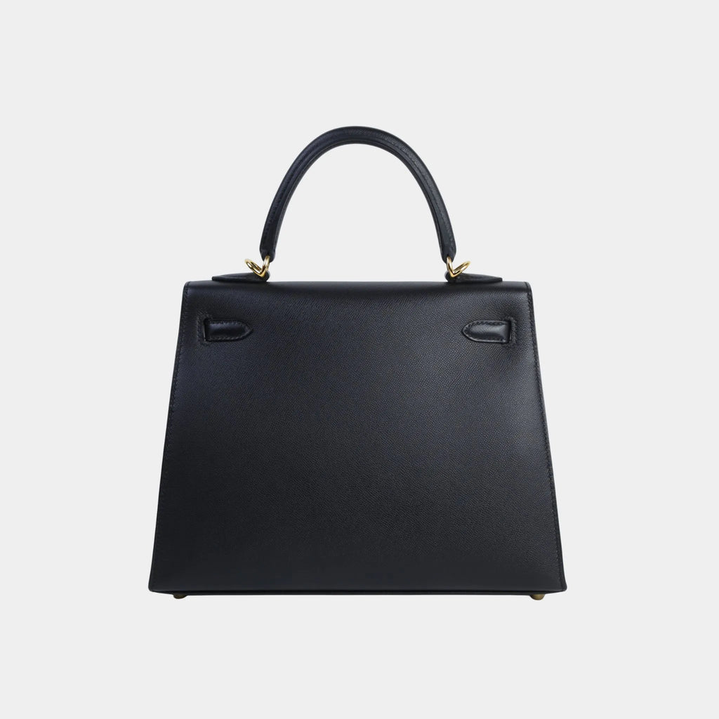 Kelly 25 Madame Black Hermes – Гарантія оригінальності – вид ззаду