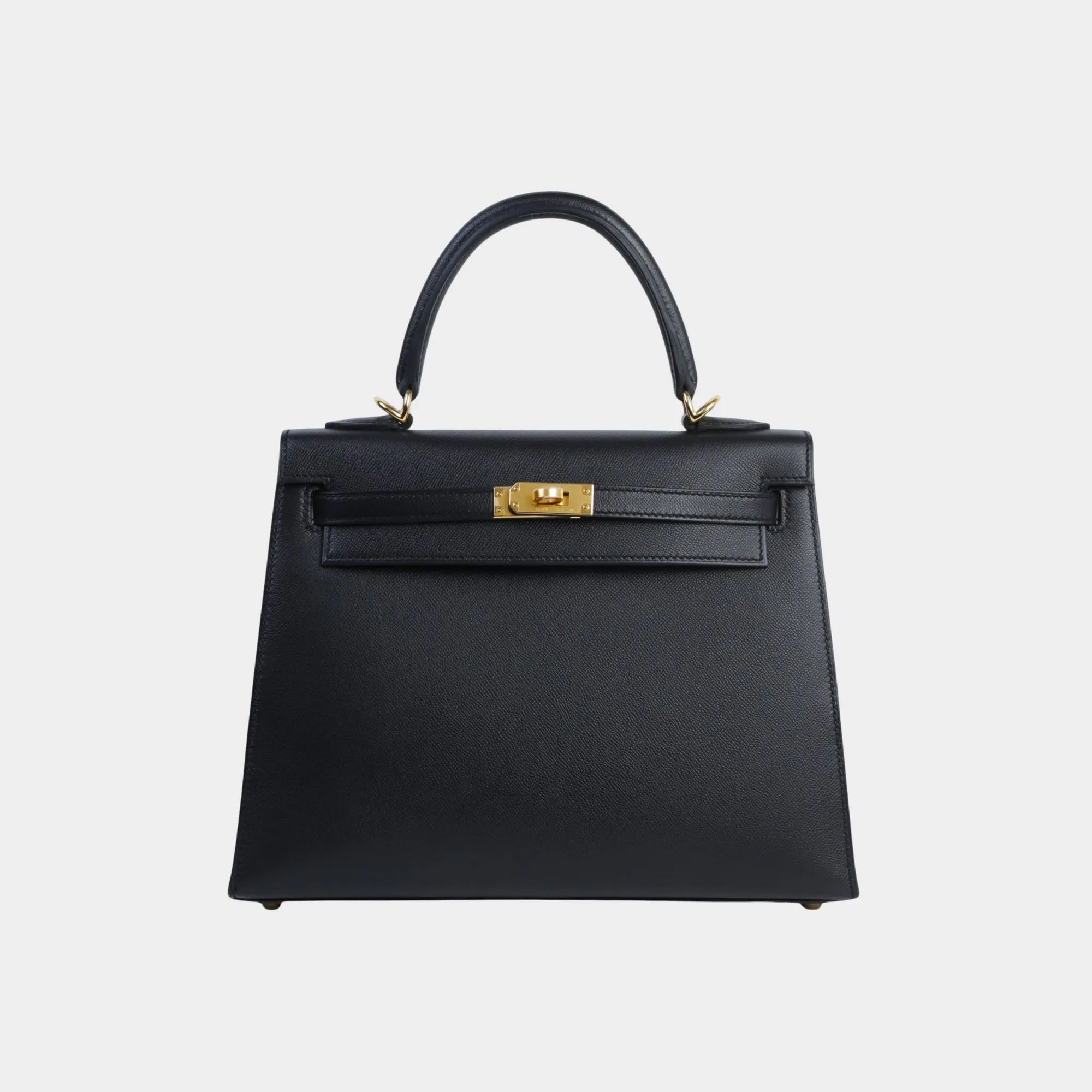 Kelly 25 Madame Black Hermes – Гарантія оригінальності – боковий вид