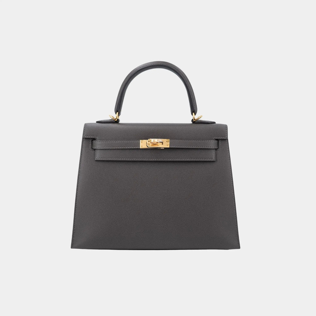 Оригінальна Kelly 25 Madame Graphite Ghw Hermes – боковий вид