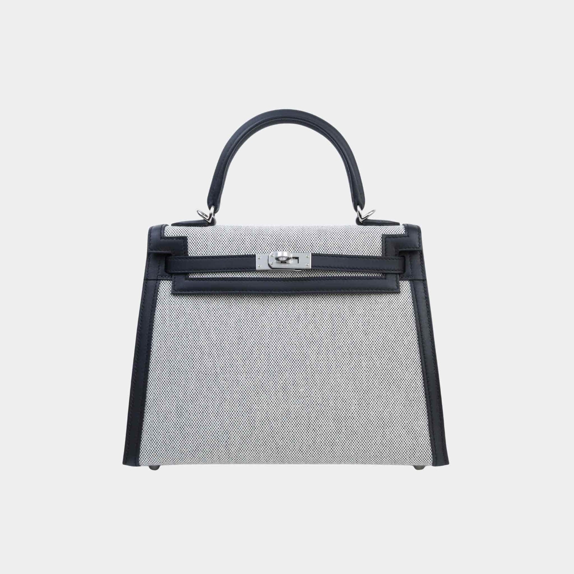 Kelly 25 Sellier Toile So H Canvas-Swift Black Phw Hermes оригінал – Купити в Україні – боковий вид