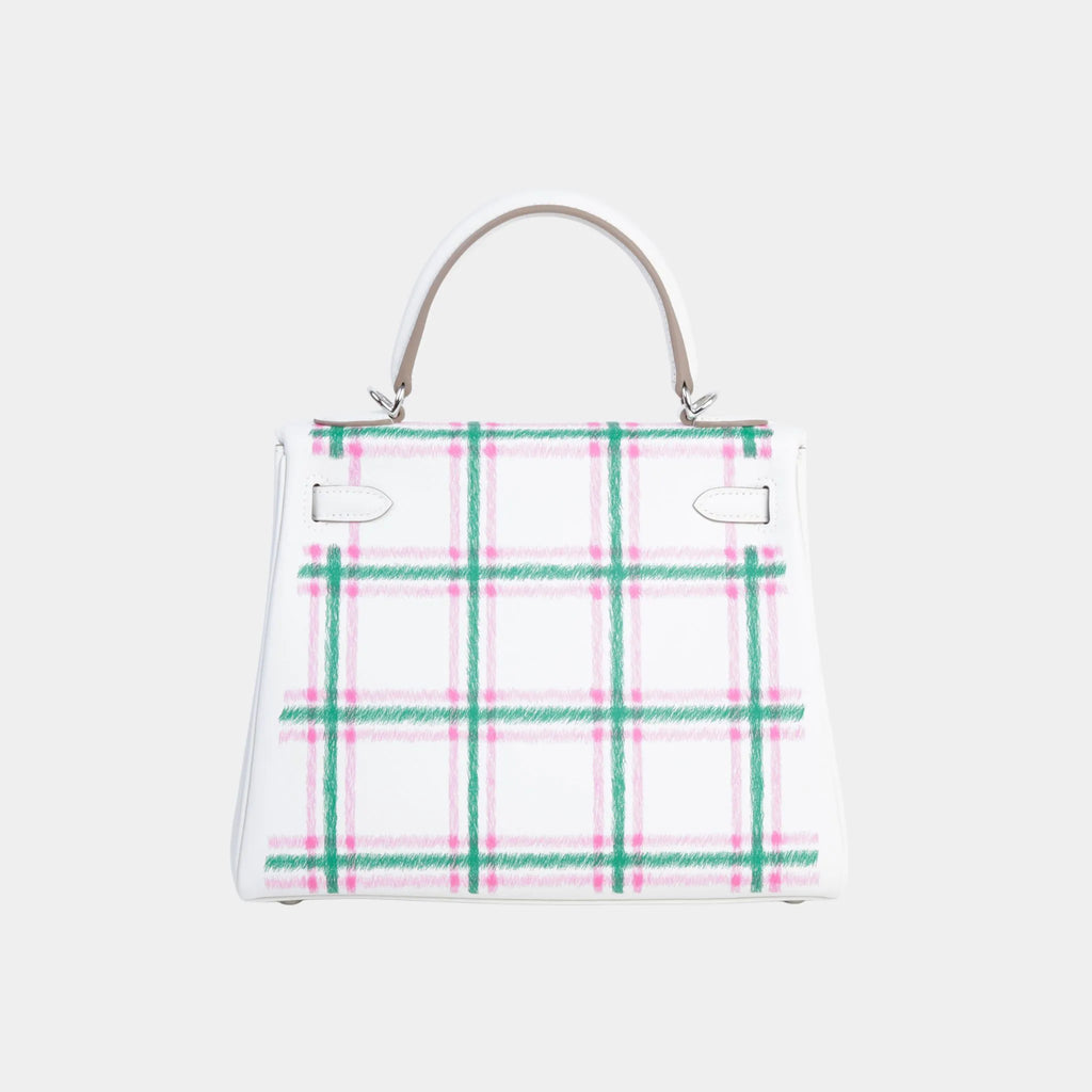 Оригінальна Kelly 25 Swift Gris Pale Hermes – вид ззаду