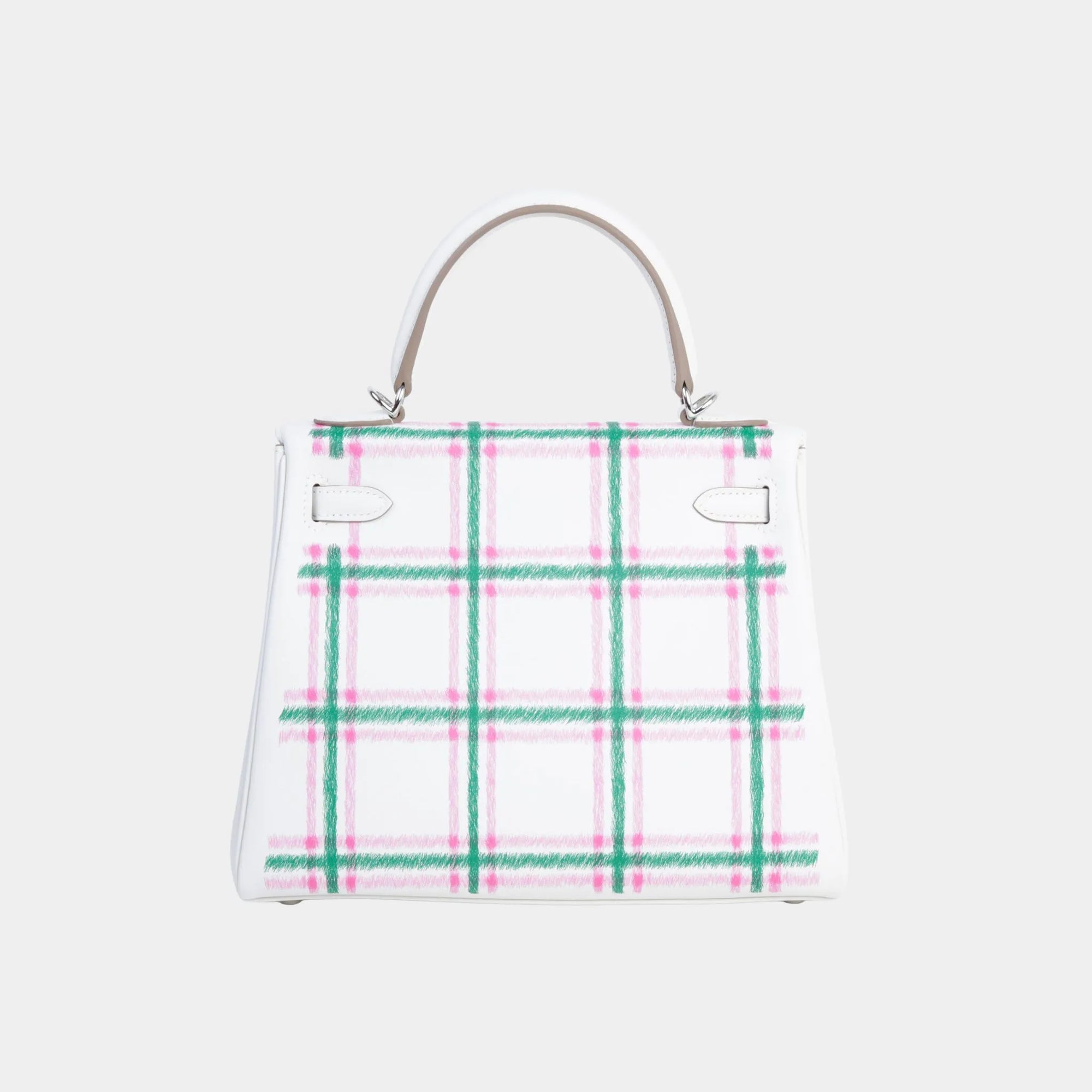 Оригінальна Kelly 25 Swift Gris Pale Hermes – вид ззаду