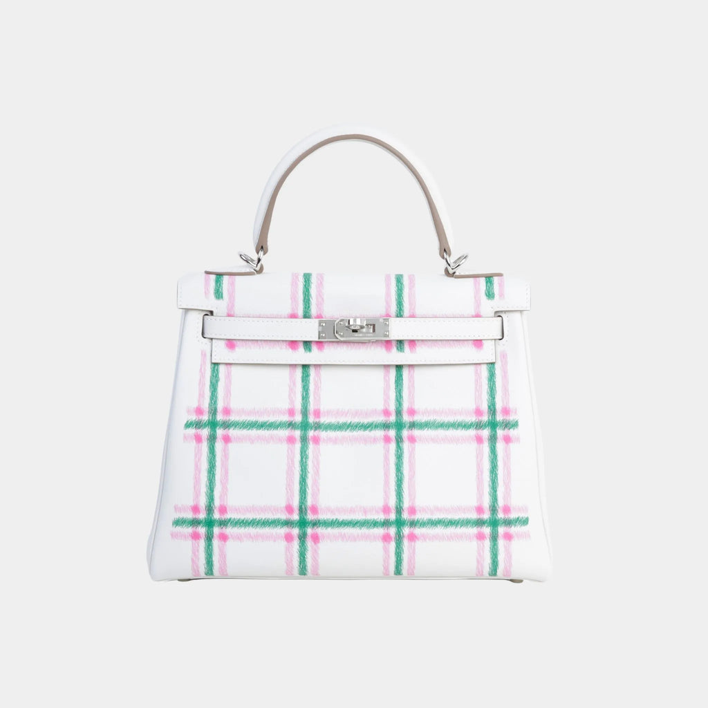 Оригінальна Kelly 25 Swift Gris Pale Hermes – боковий вид