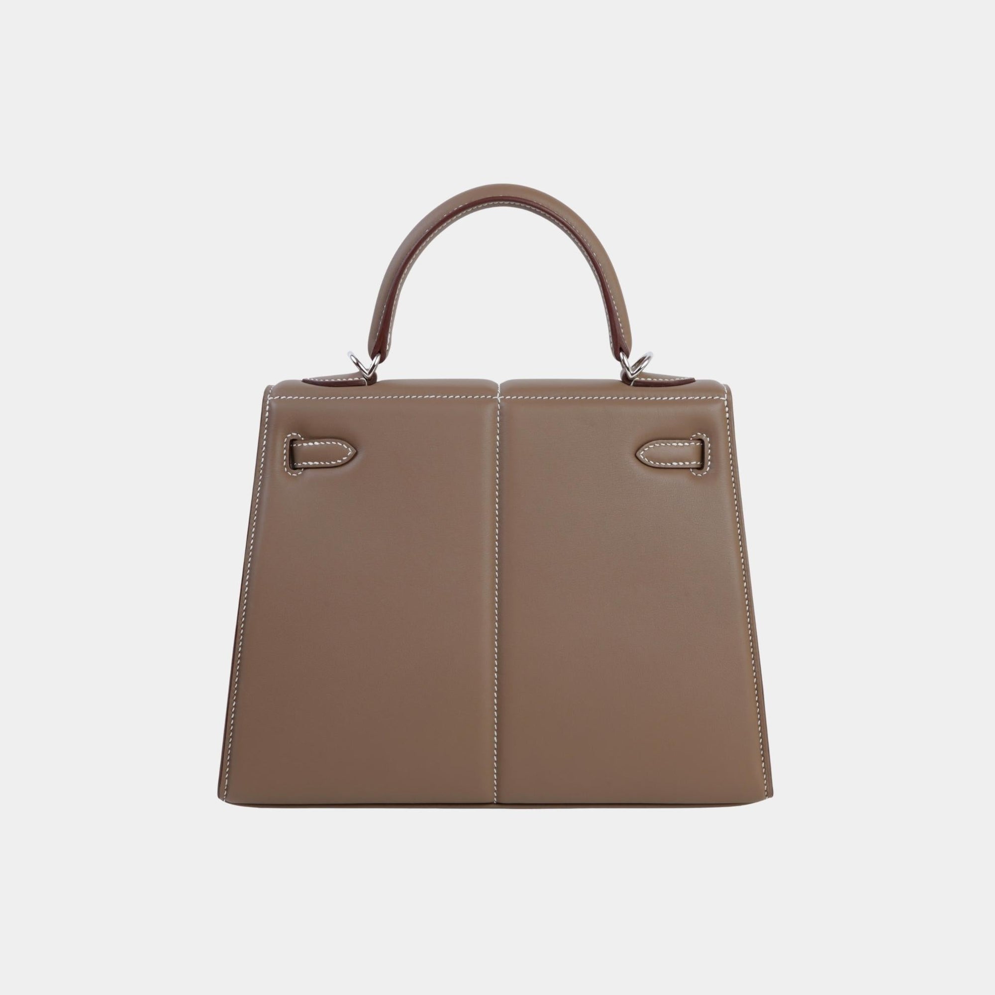 Kelly 25 Swift Padded Sellier Etoupe Phw Hermes оригінал – Купити в Україні – вид ззаду
