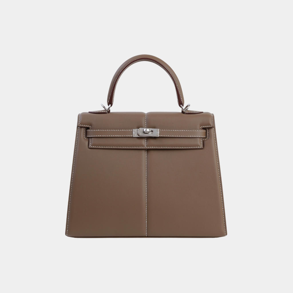 Kelly 25 Swift Padded Sellier Etoupe Phw Hermes оригінал – Купити в Україні – боковий вид