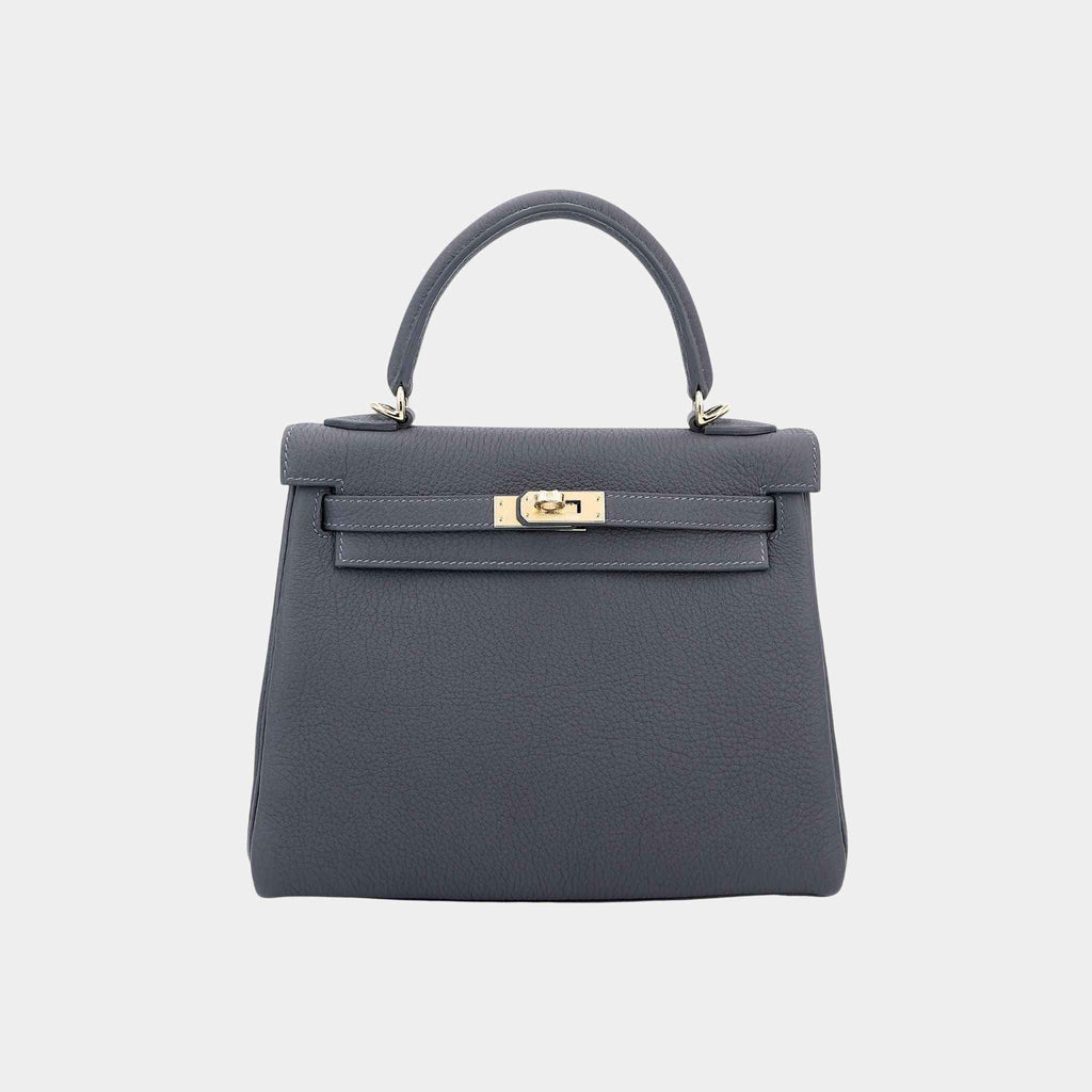 Kelly 25 Togo Ardoise Pbhw Hermes – Гарантія оригінальності – боковий вид