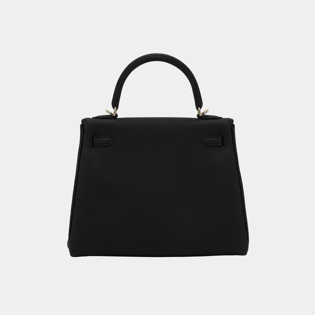 Оригінальна Kelly 25 Togo Black Pbhw Hermes – вид ззаду