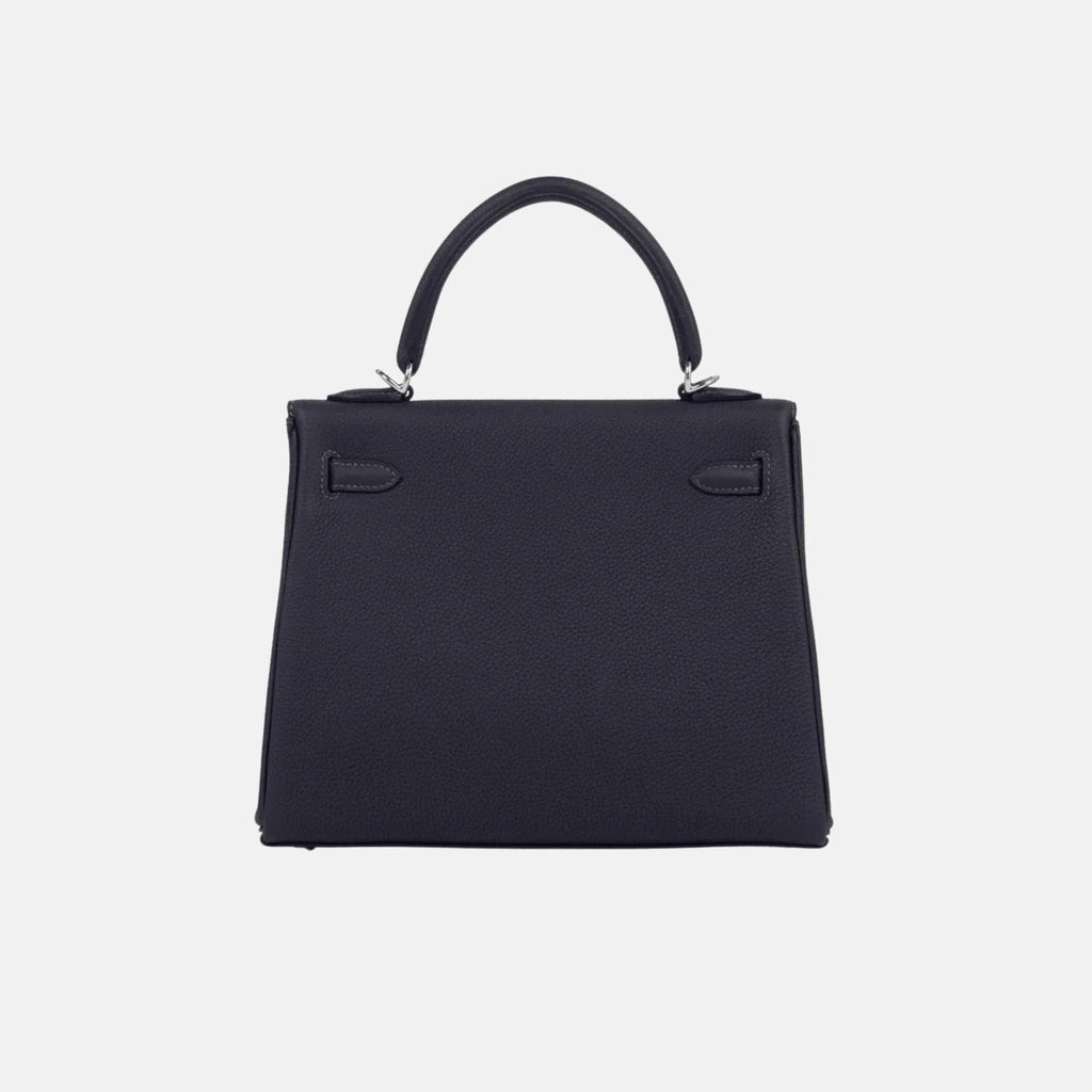 Оригінальна Kelly 25 Togo Bleu Nuit Phw Hermes – вид ззаду