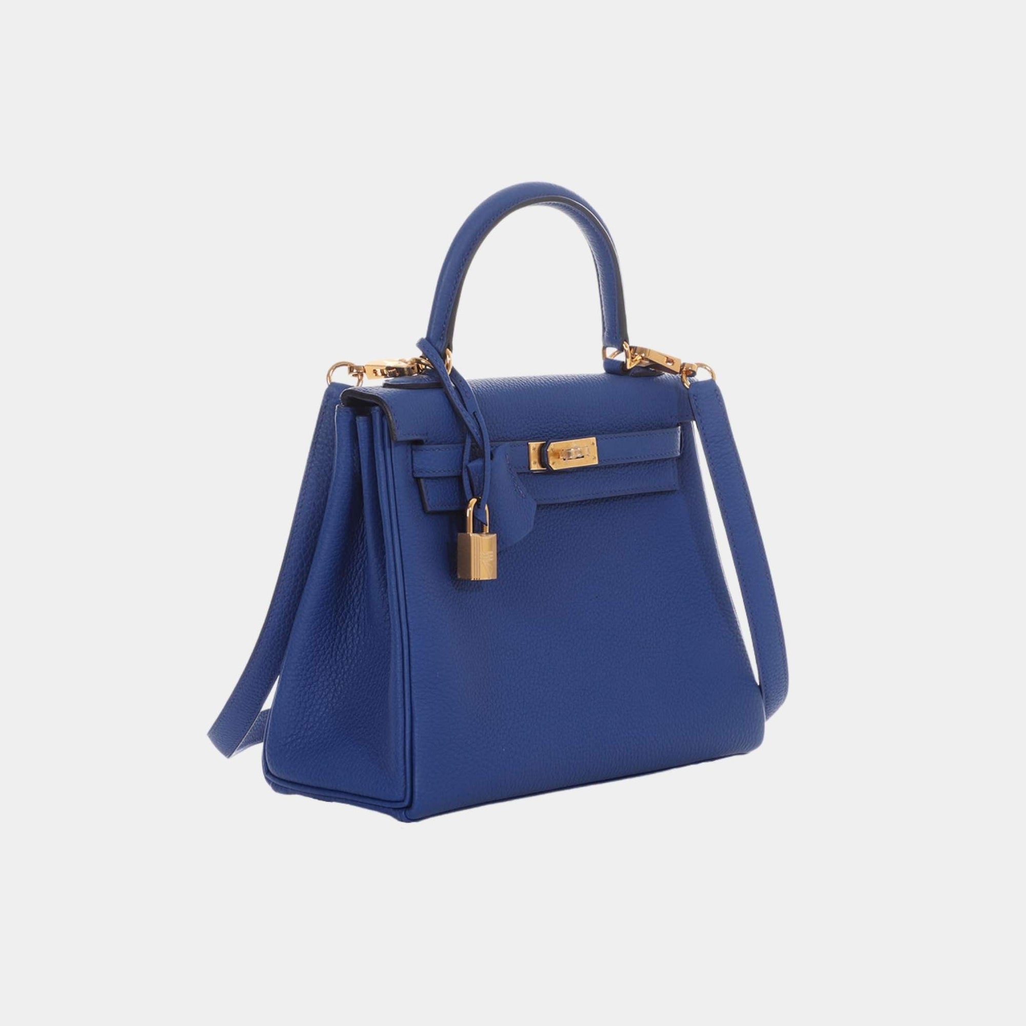 Kelly 25 Togo Bleu Royal Ghw Hermes – Гарантія оригінальності – детальний вид