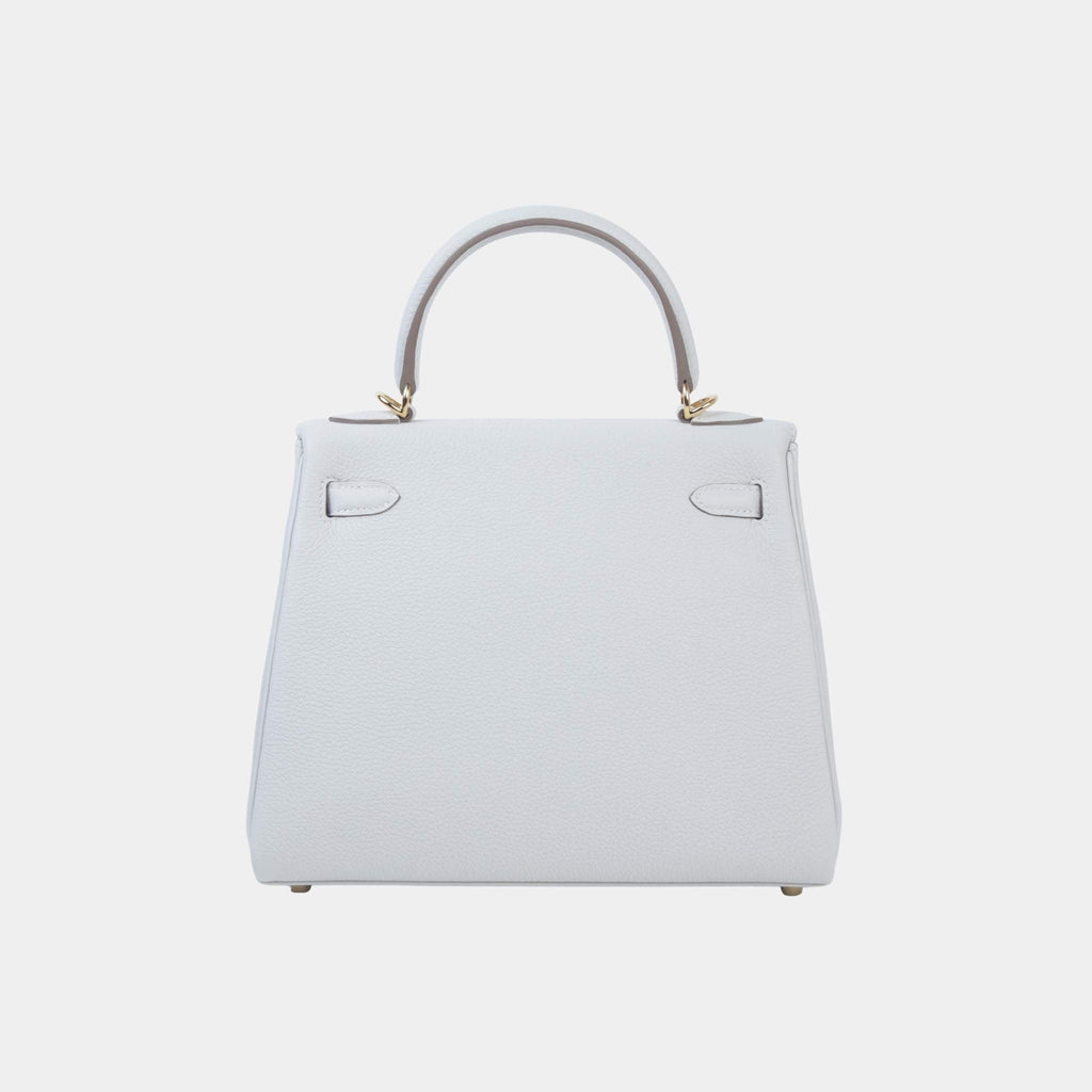 Kelly 25 Togo Gris Pale Ghw Hermes – Гарантія оригінальності – вид ззаду