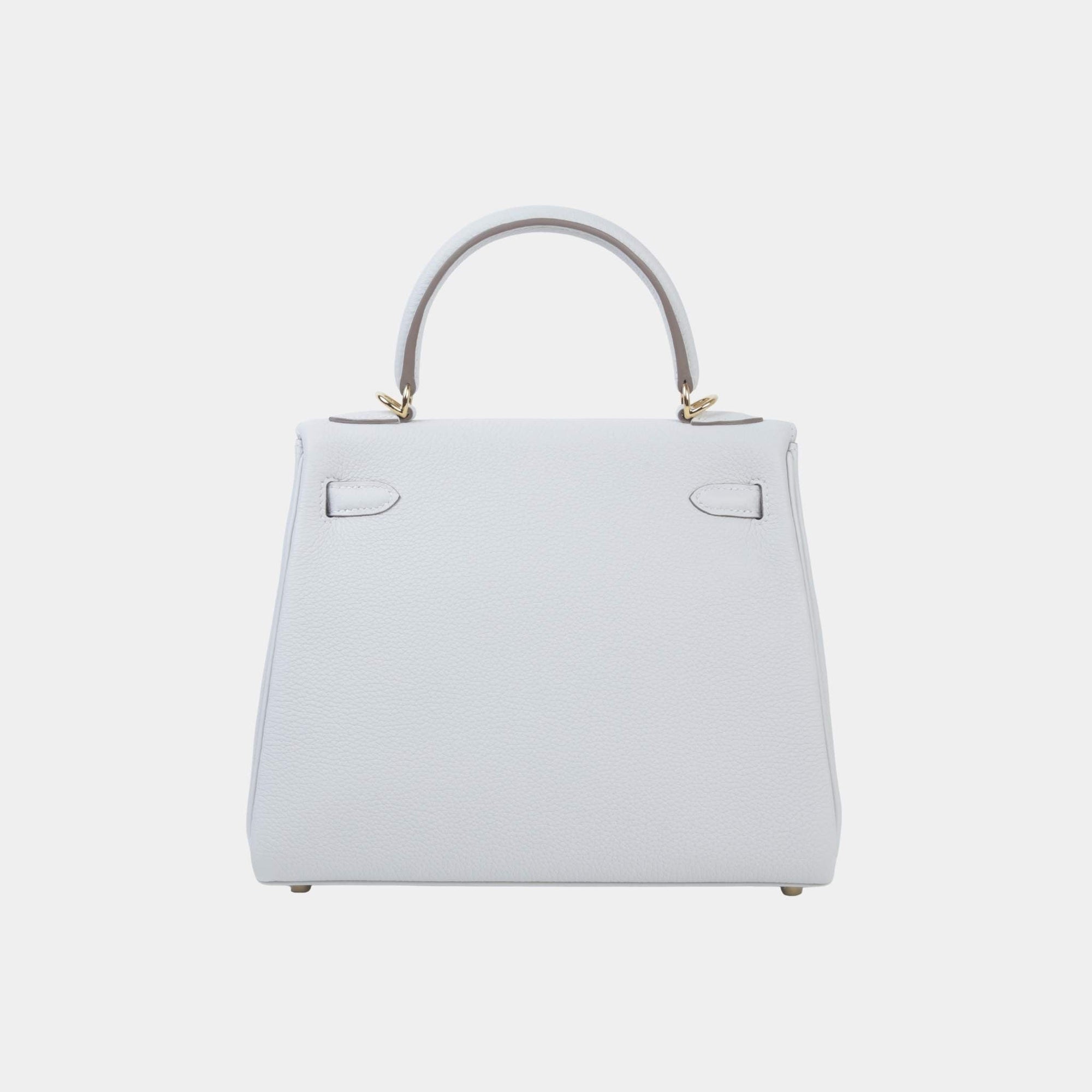 Kelly 25 Togo Gris Pale Ghw Hermes – Гарантія оригінальності – вид ззаду