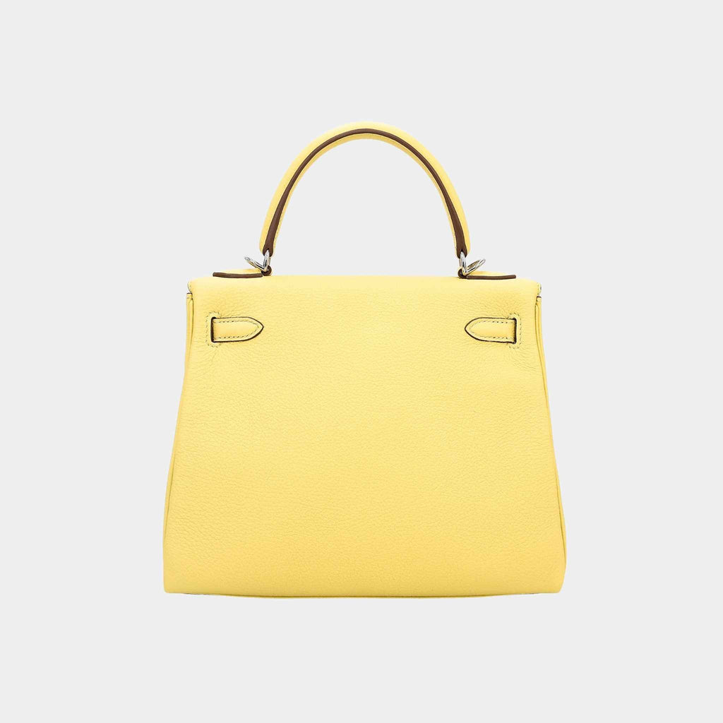 Kelly 25 Togo Jaune Poussin Phw Hermes – Гарантія оригінальності – вид ззаду