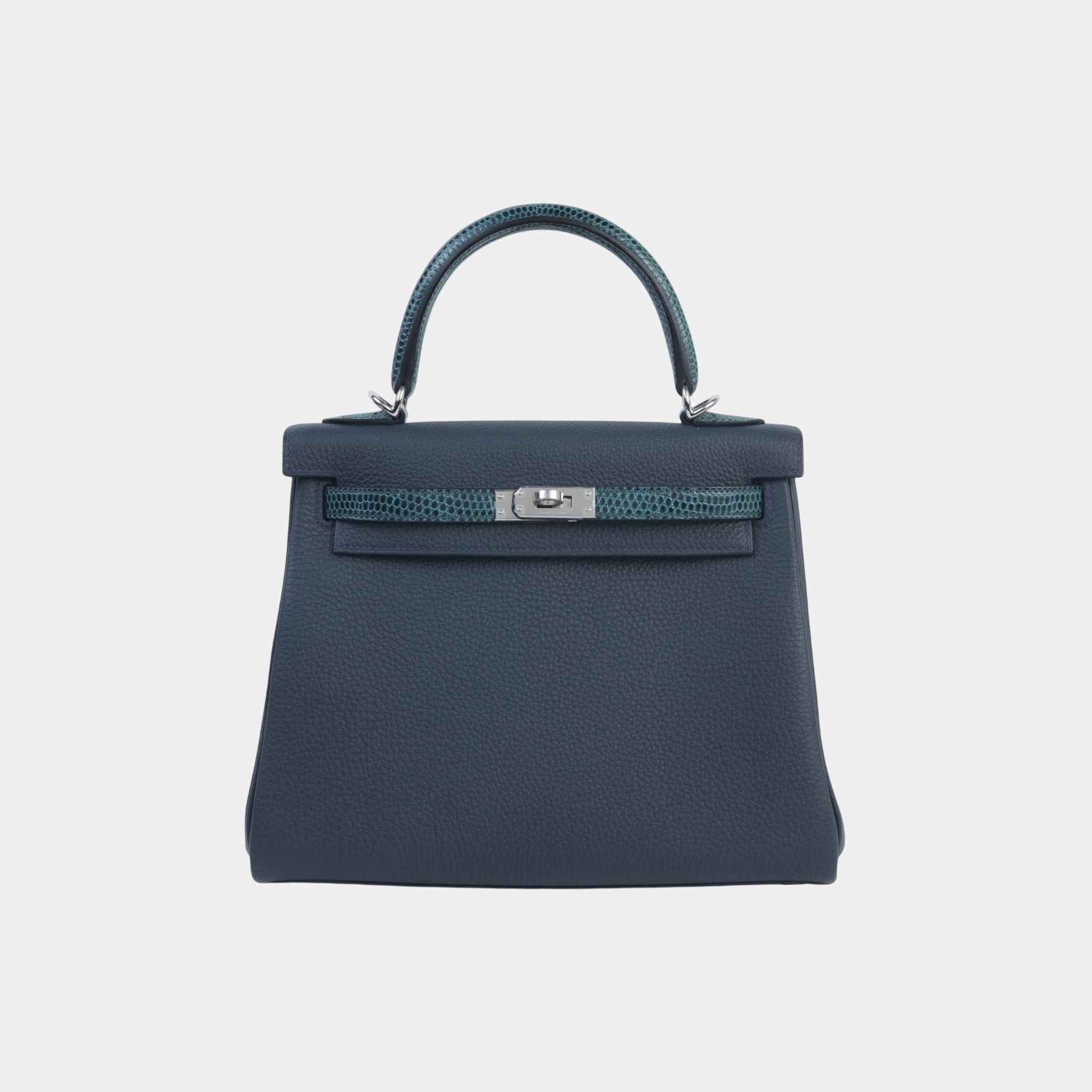 Оригінальна Kelly 25 Touch Togo Lizard Vert Cypress Hermes – боковий вид
