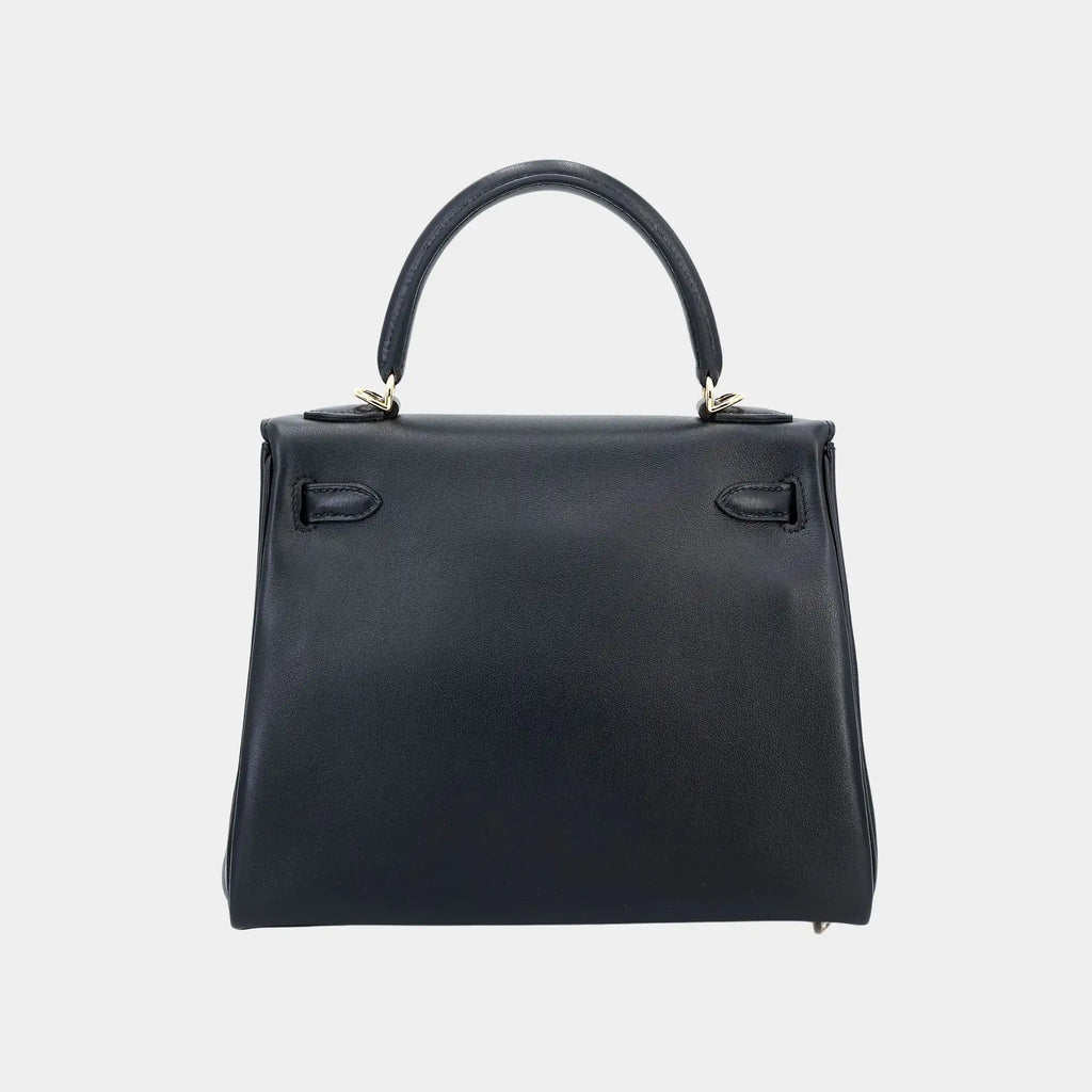 Kelly 25 Veau Cheri Black Ghw Hermes оригінал – Купити в Україні – вид ззаду