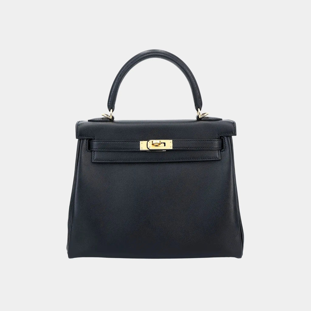 Kelly 25 Veau Cheri Black Ghw Hermes оригінал – Купити в Україні – боковий вид
