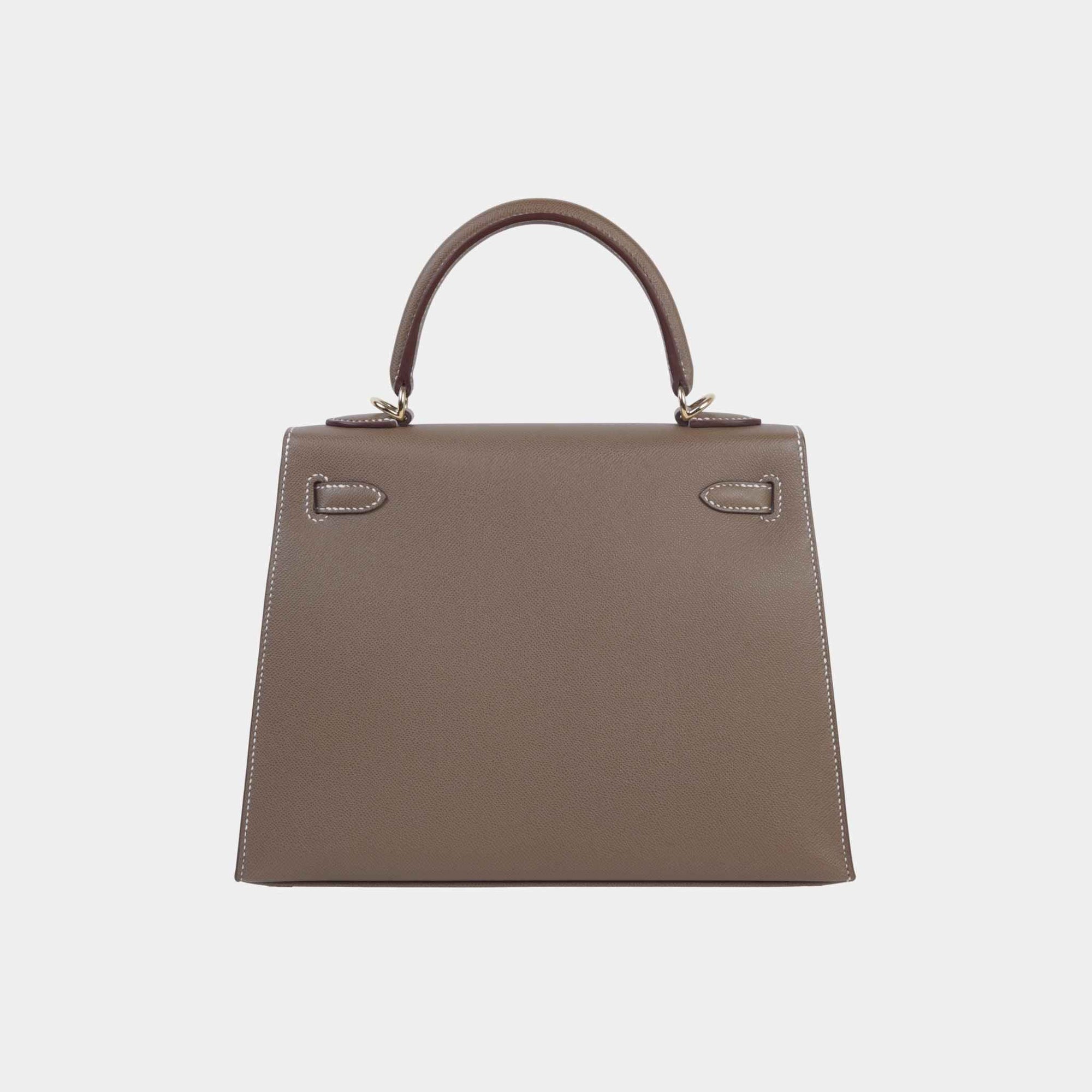 Оригінальна Kelly 25 Verso Madame Sellier Etoupe Hermes – детальний вид