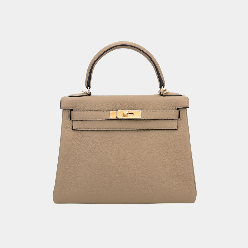 Kelly 28 Clemence Beige Marfa Ghw Hermes оригінал – Купити в Україні – боковий вид